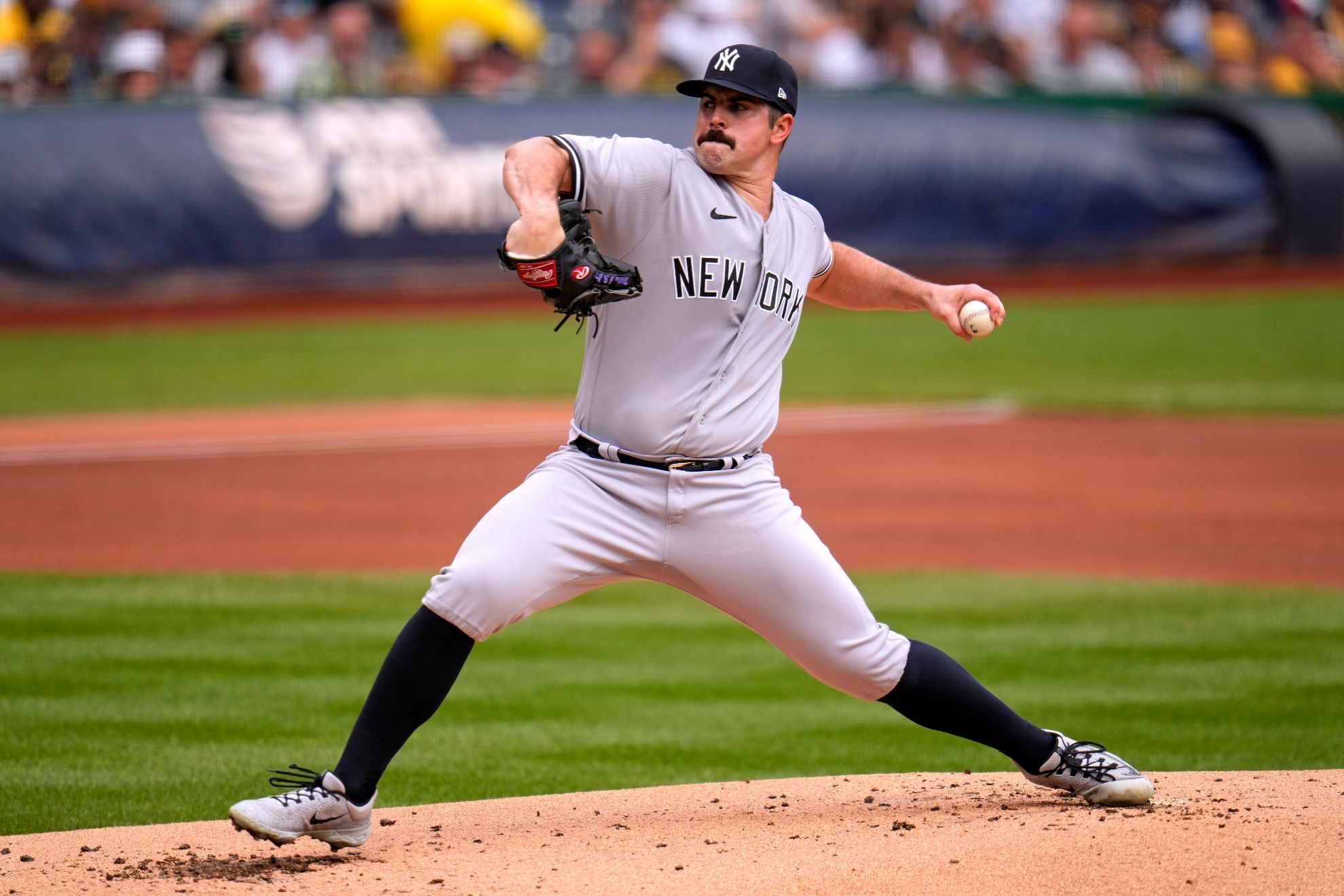 Carlos Rodon pitching for the New York Yankees