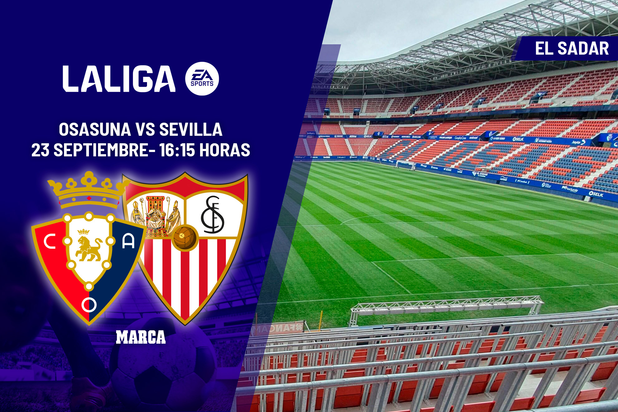 Osasuna - Sevilla: horario y dónde ver en TV hoy el partido de la jornada 6 de LaLiga EA Sports