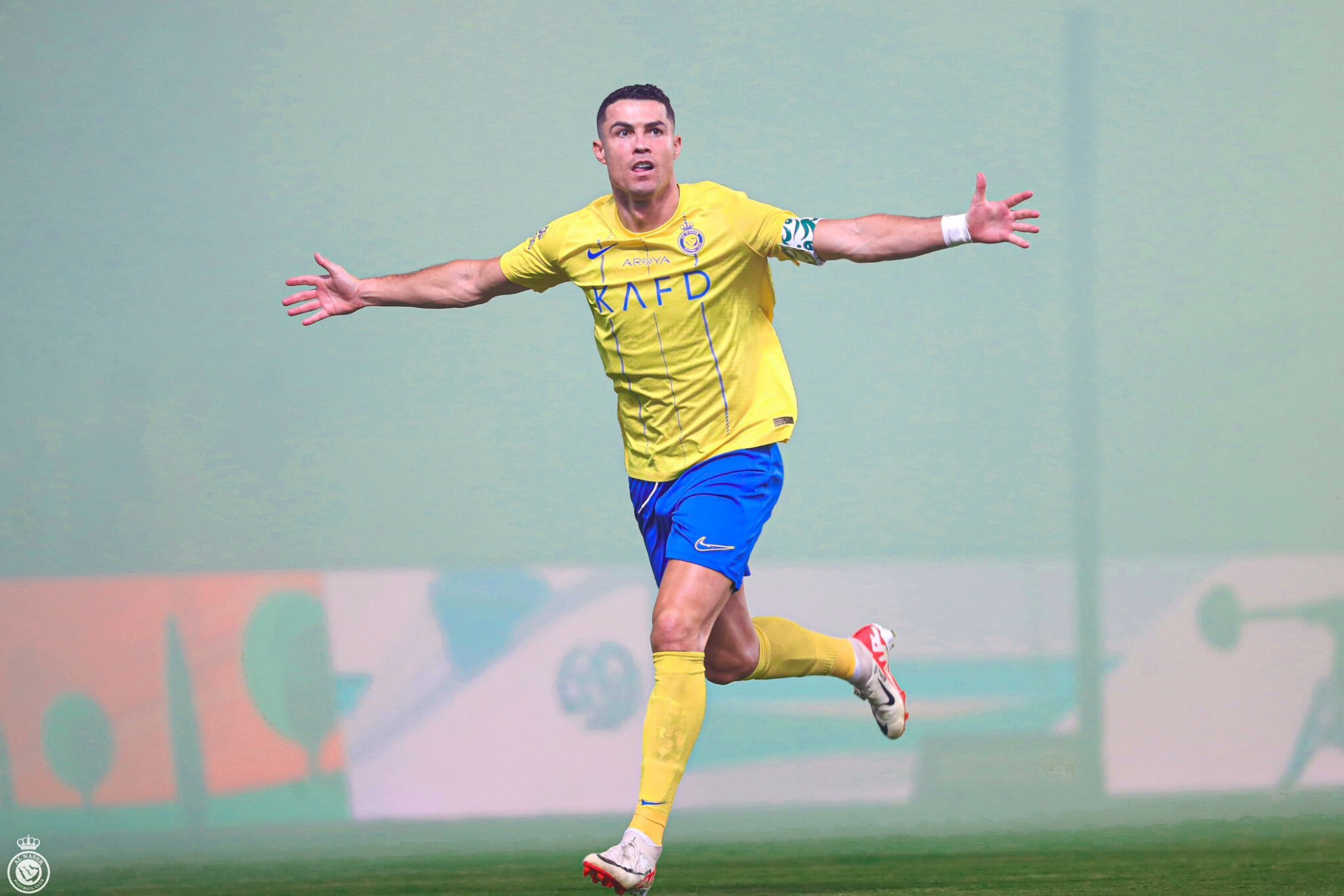 Cristiano Ronaldo celebra su primer gol del partido