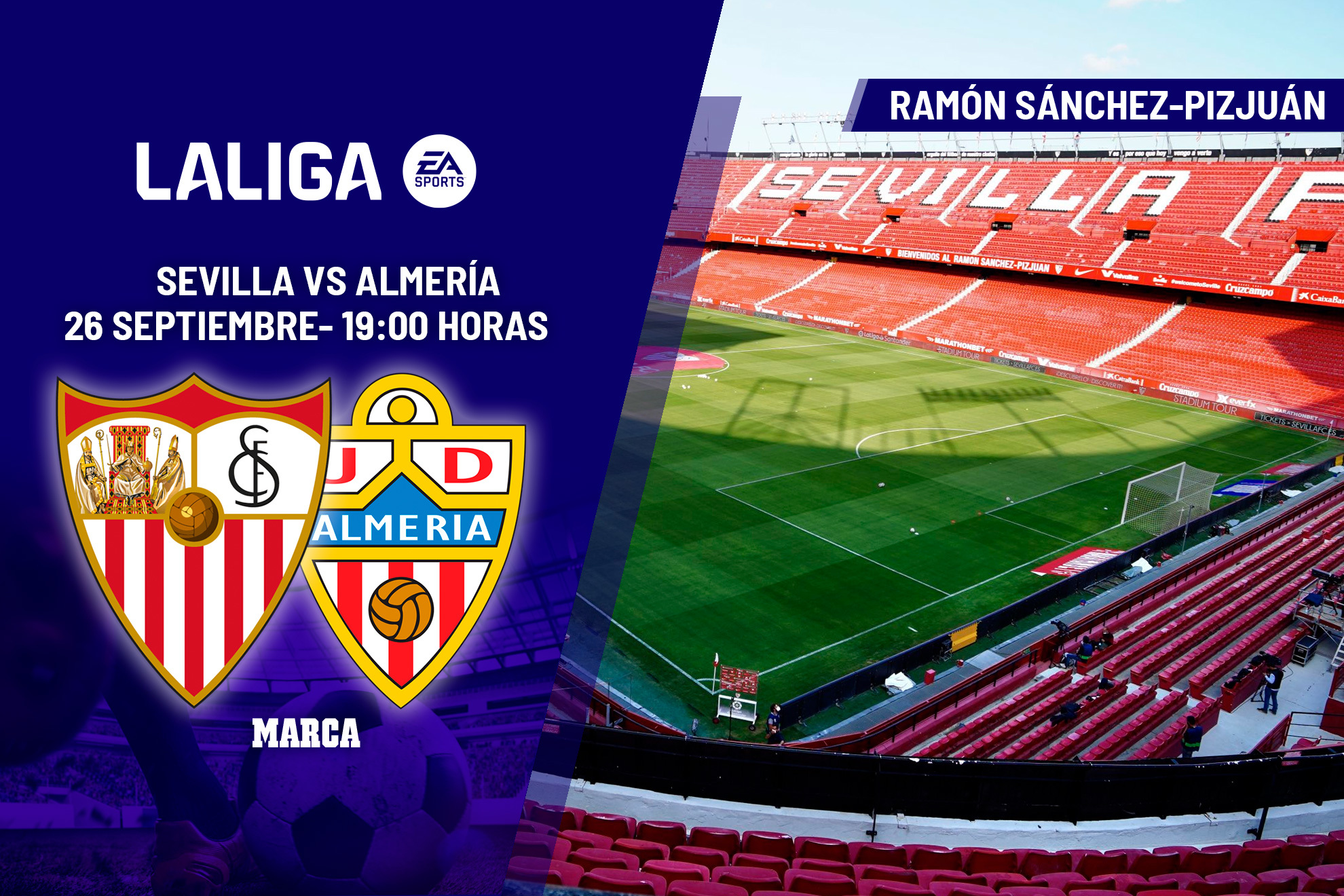 Sevilla - Almer�a: horario y d�nde ver en TV y online hoy el partido de la jornada 7 de LaLiga EA Sports