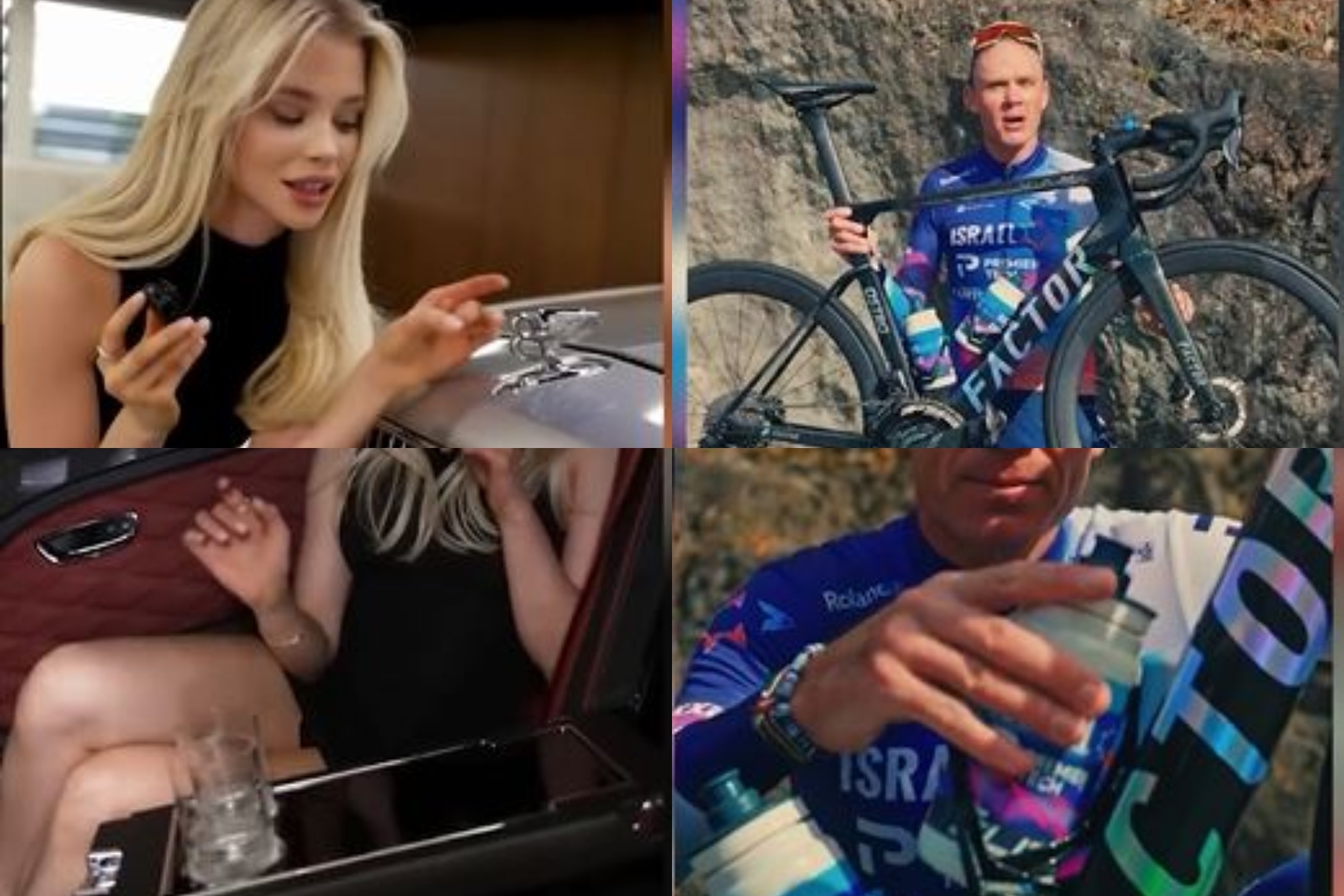 Froome parodia un vídeo viral de una marca de coches de lujo con su bici: ¡sublime!