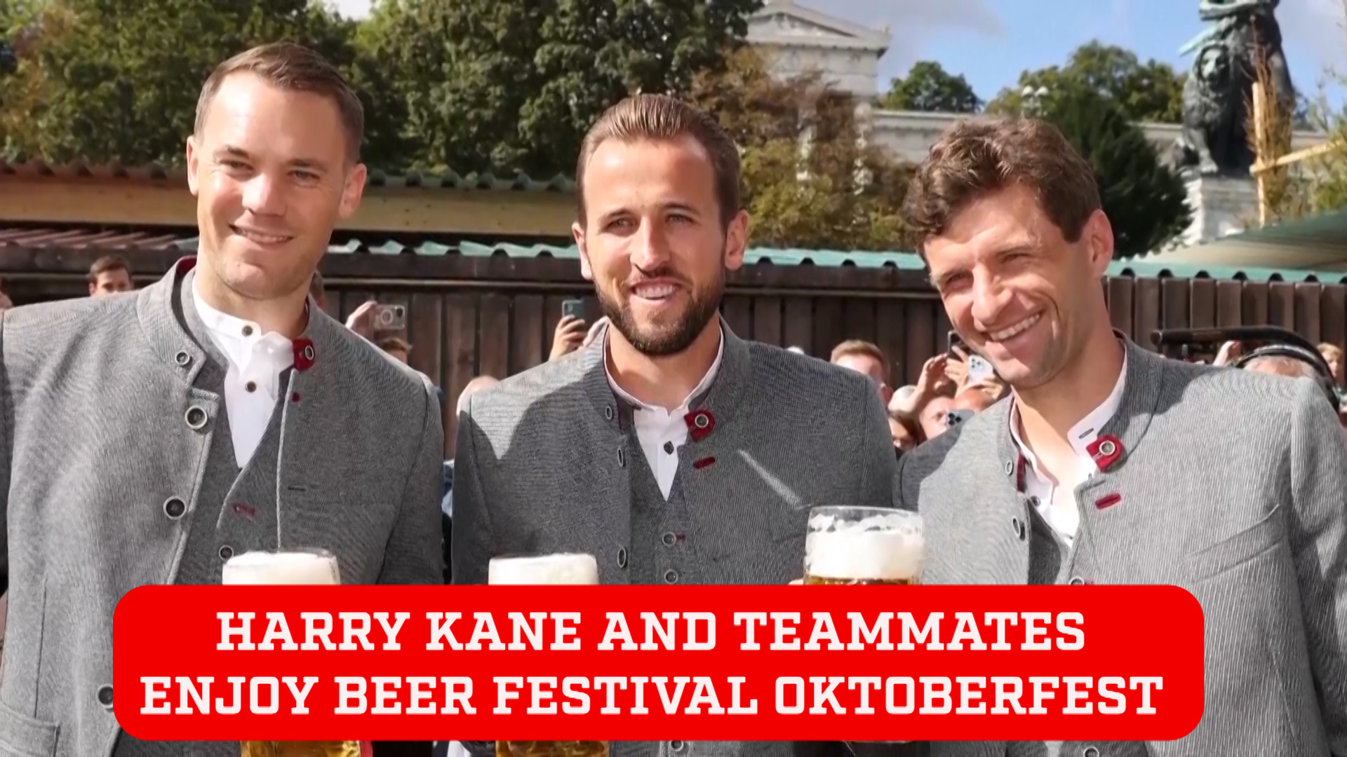 Bayern players get on the booze as they celebrate Oktoberfest in style