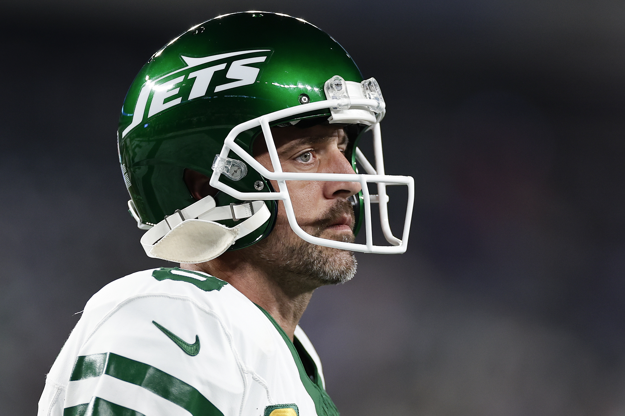 Aaron Rodgers in action for the New York Jets