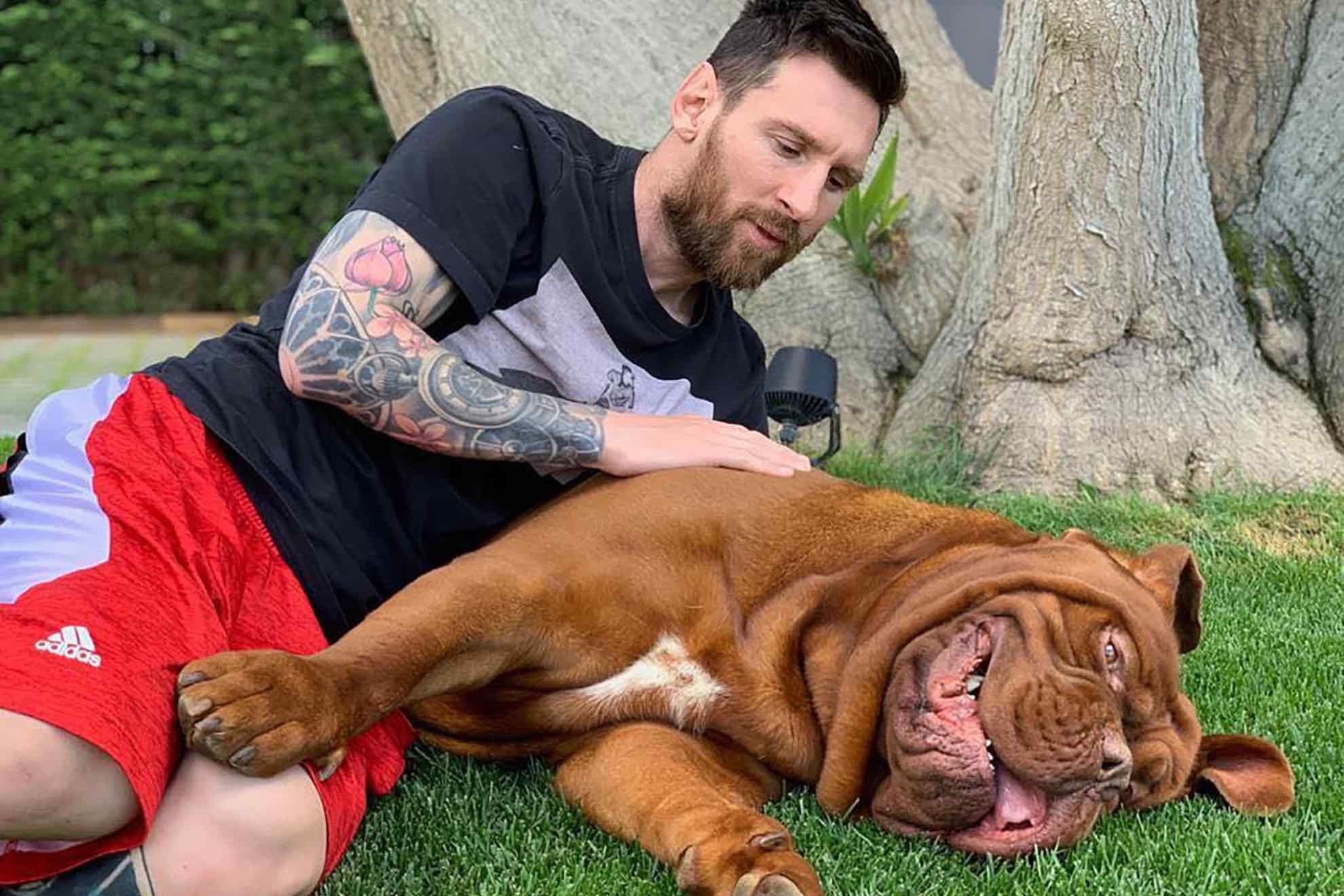 Leo Messi and his dog Hulk