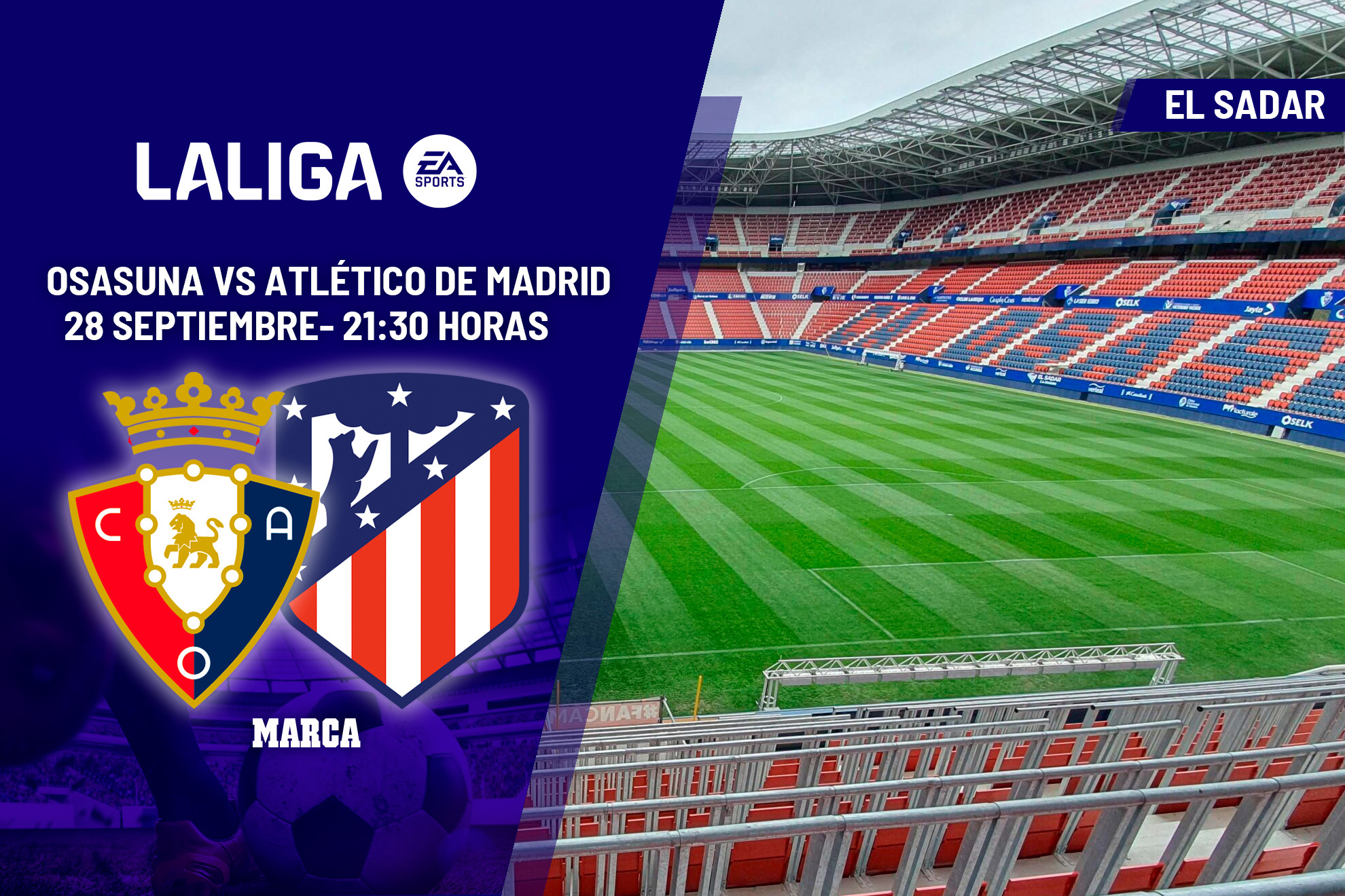 Osasuna - Atlético de Madrid: horario y dónde ver en TV hoy el partido de la jornada 7 de LaLiga EA Sports