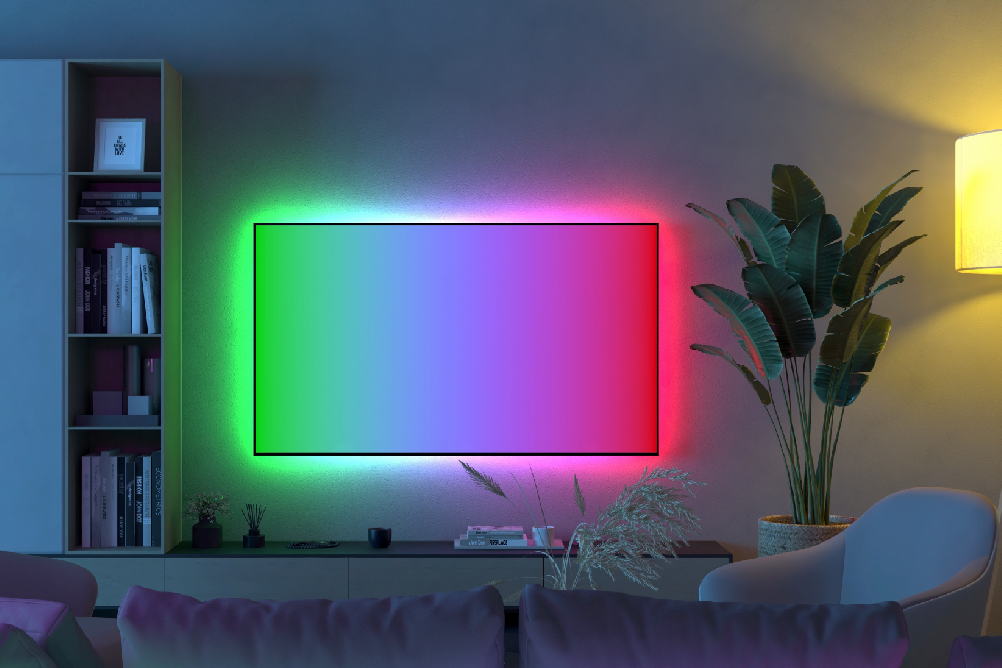 Estas luces led para la televisión se pueden manejar a través de una 'app' móvil.