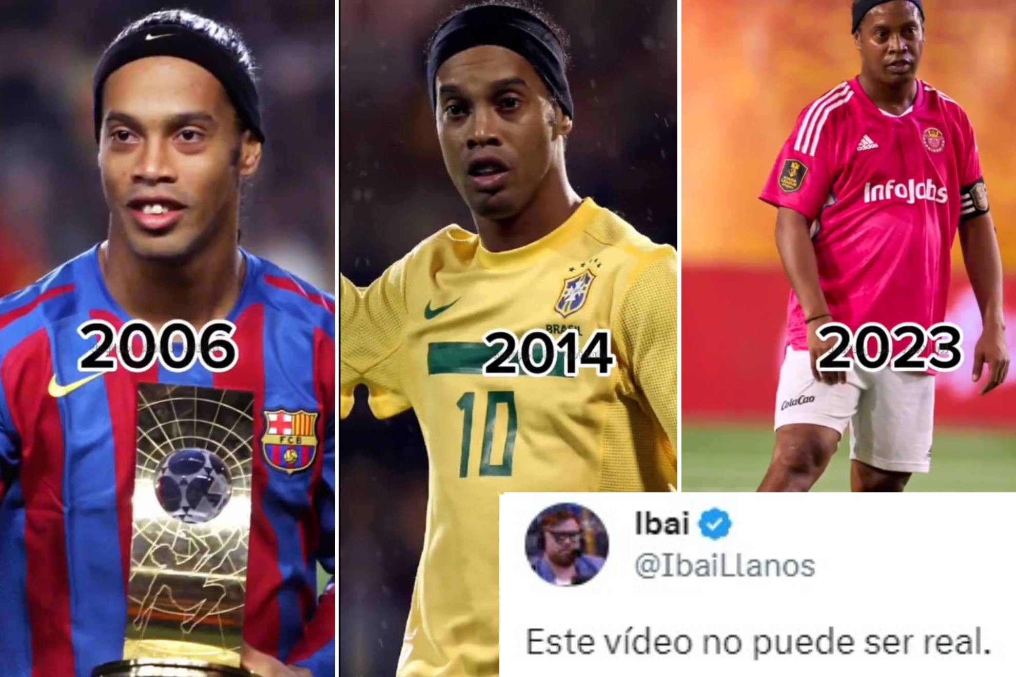 Ronaldinho publica un vídeo repasando su carrera, incluye a Porcinos... ¡y a Ibai le explota la cabeza!