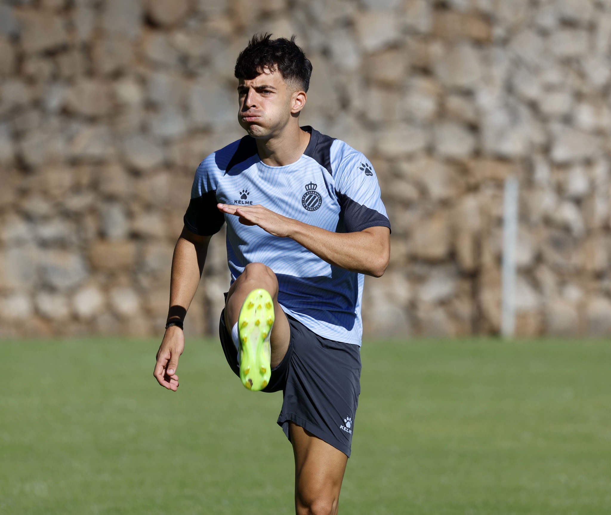 Álvaro Aguado, durante un entrenamiento del Espanyol