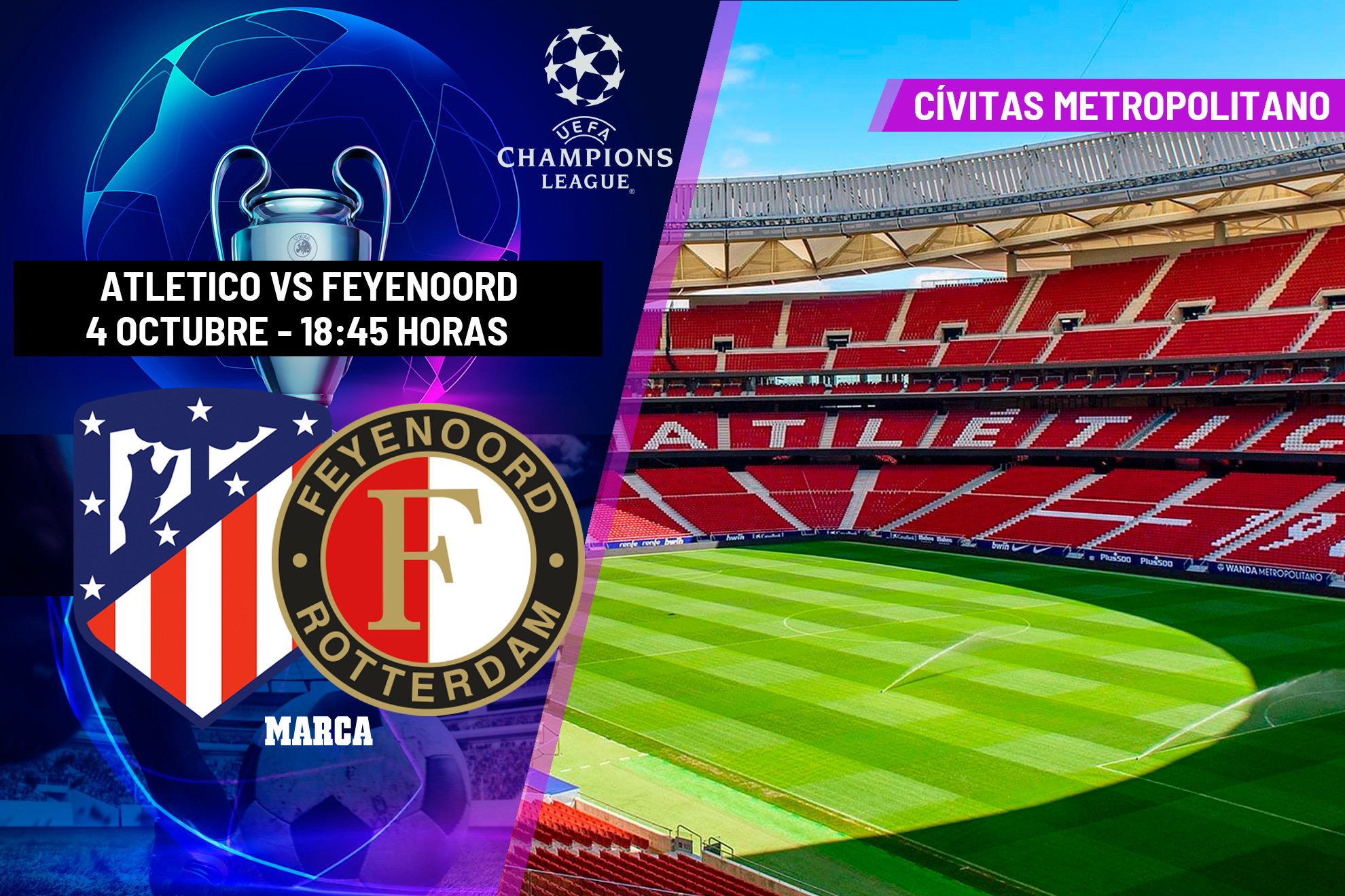 Atlético de Madrid - Feyenoord: horario y dónde ver en TV hoy la Champions League