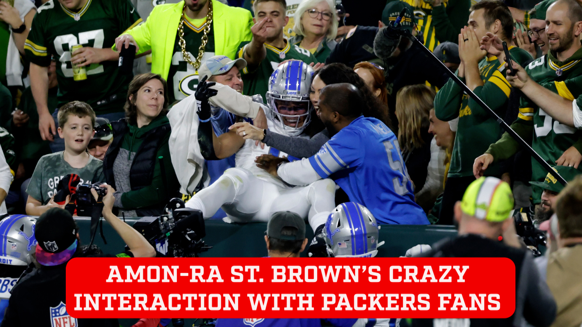 Amon-Ra St. Brown's savage exchange with a Packers fan after scoring decisive touchdown