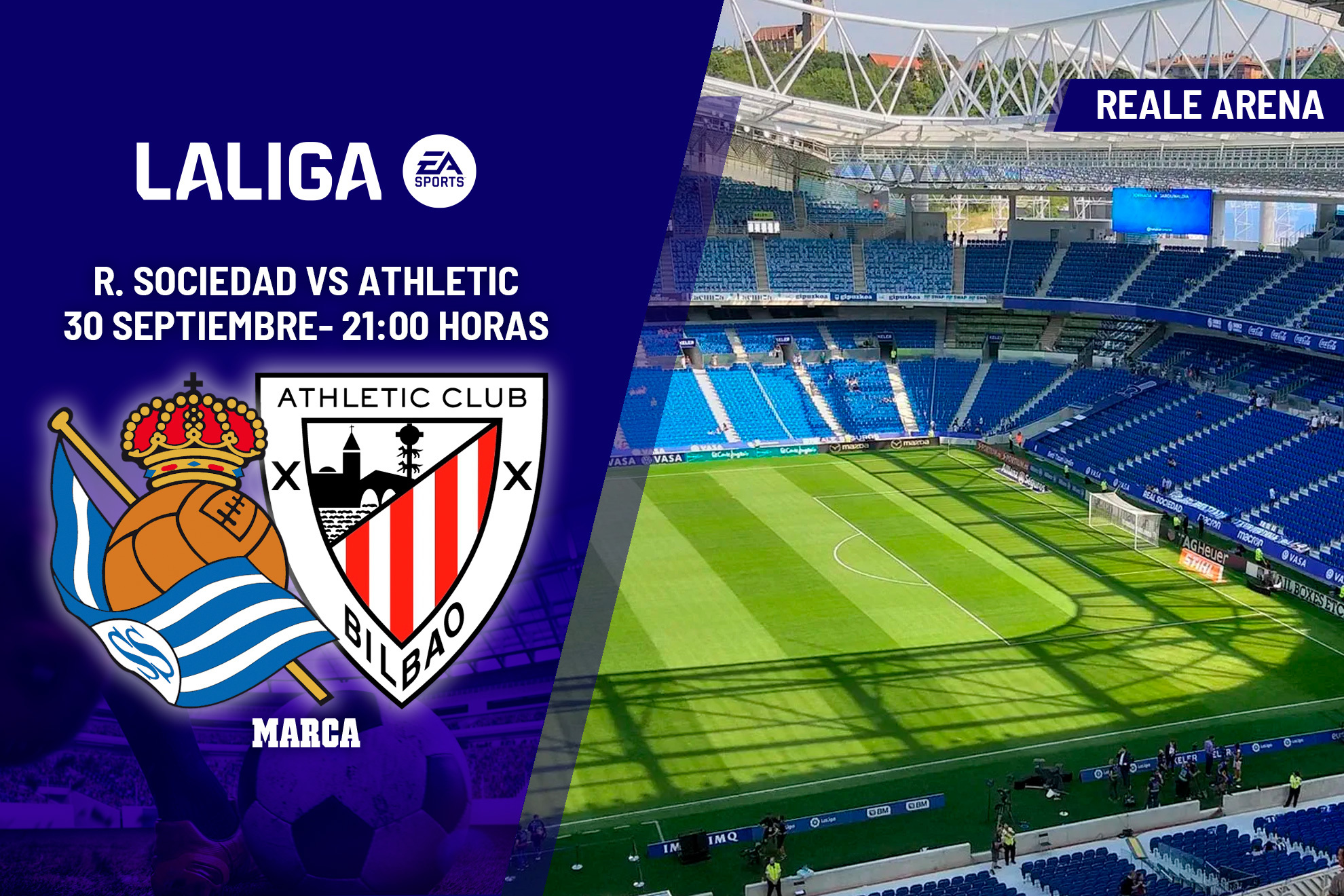 Real Sociedad - Athletic Club: horario y dónde ver en TV hoy el partido de la jornada 8 de LaLiga EA Sports