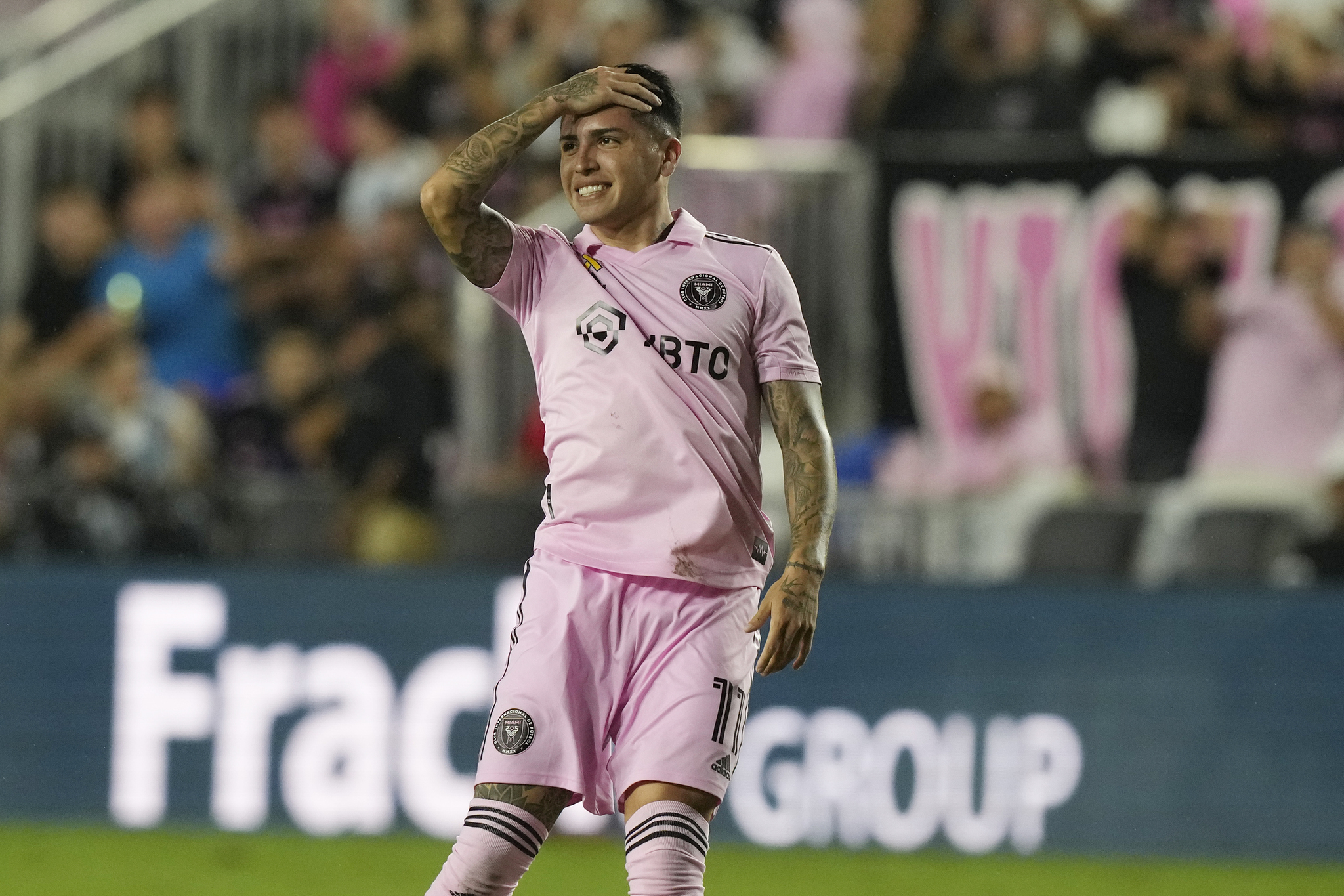 Farías during the match against the New York City