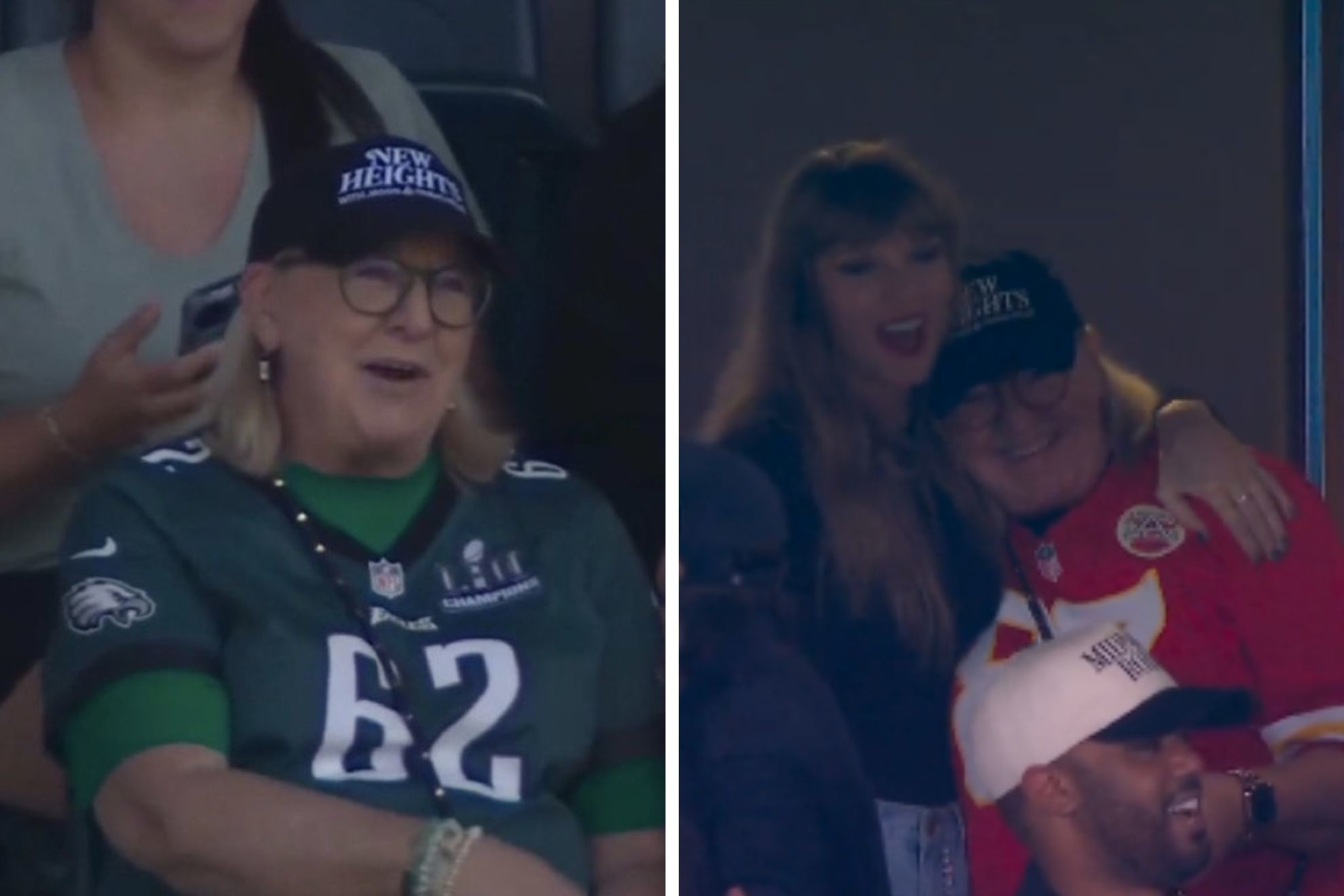 Donna Kelce's busy Sunday ends with huge hug from Taylor Swift