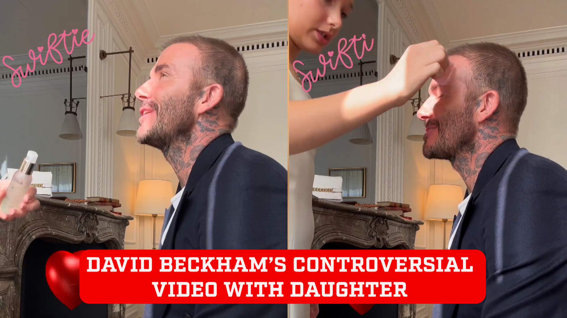 David Beckham's 'controversial' kiss with daughter Harper as they dance to Taylor Swift