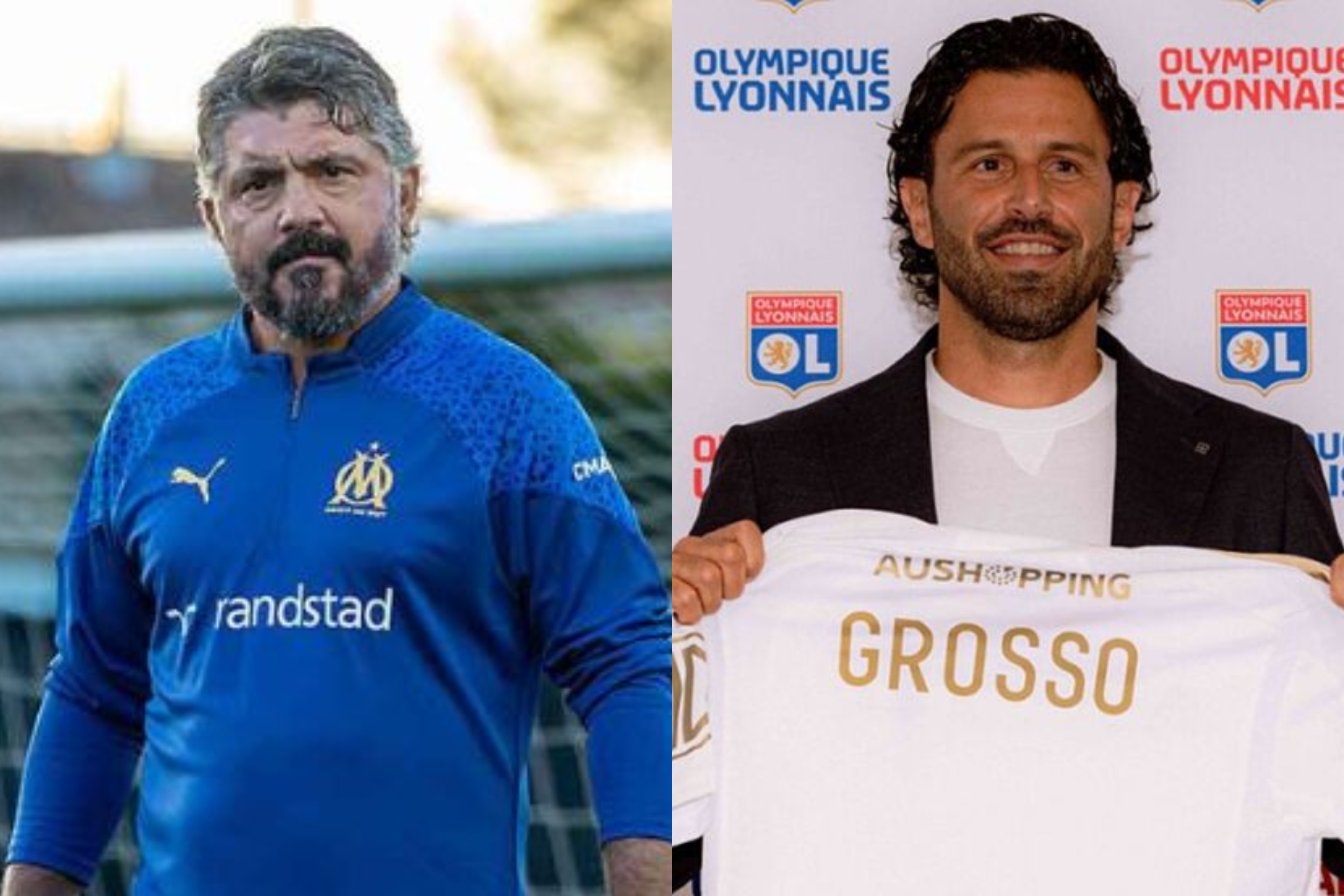 Gattuso, entrenador del Marsella / Grosso, entrenador del Lyon.