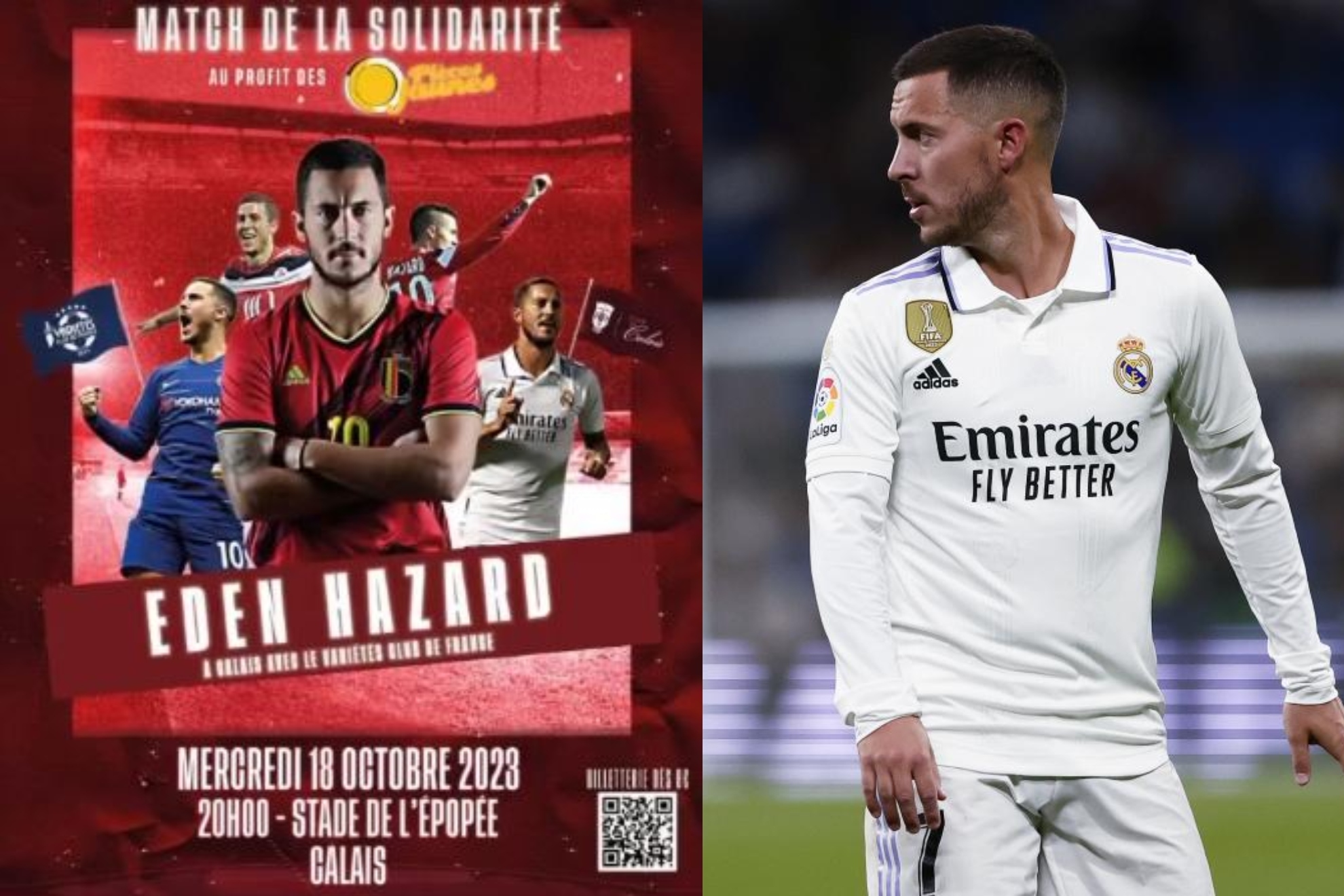 Hazard reaparecer� en un partido solidario en Francia con artistas, celebridades y ex jugadores