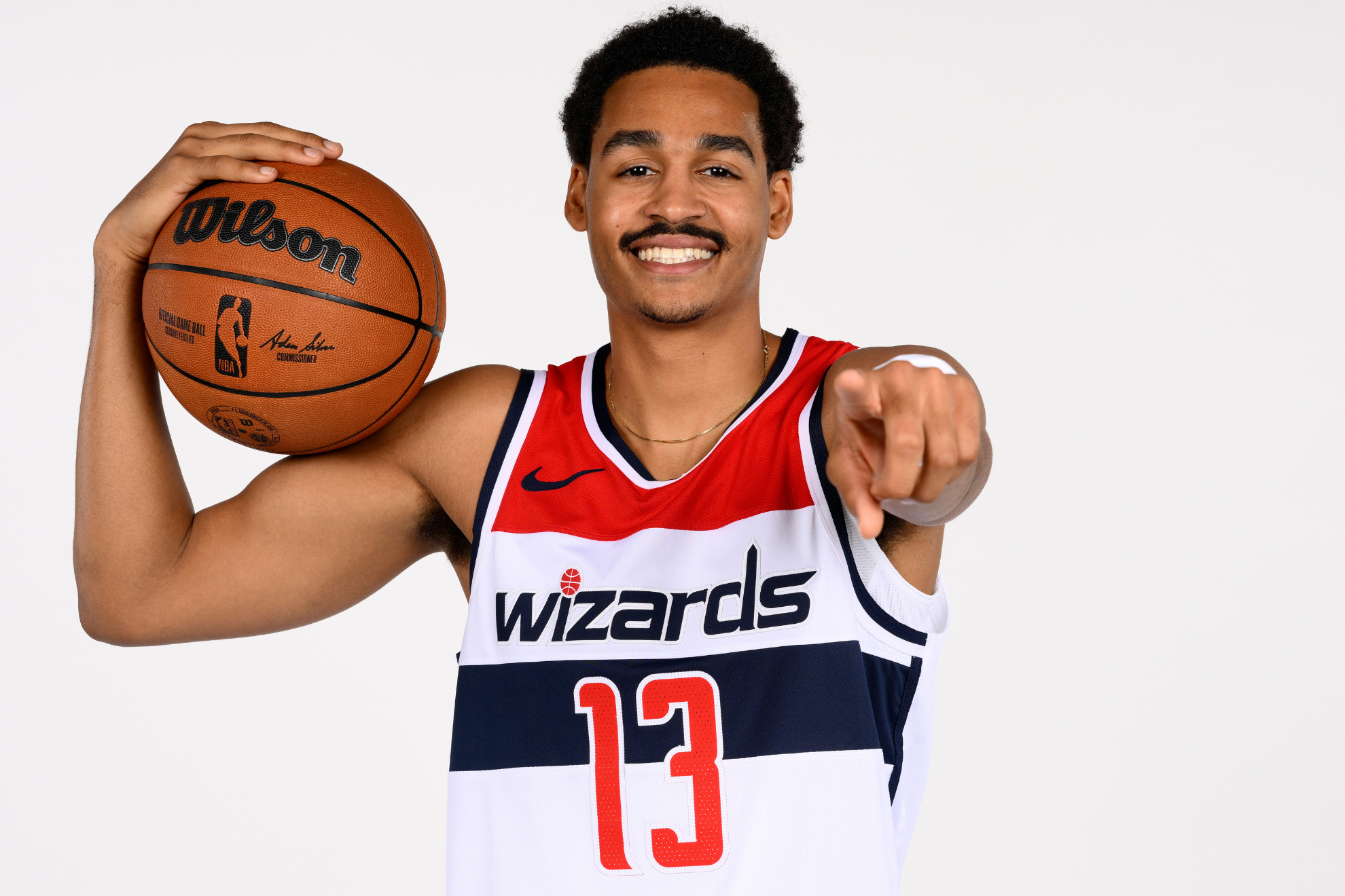 Poole poses at the Wizards' media day.