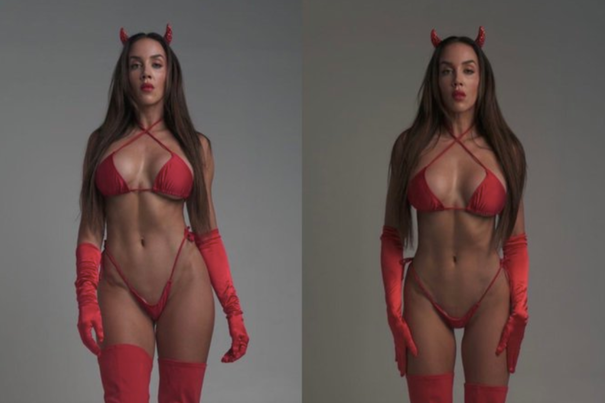 WWE star Chelsea Green poses in sexy devil costume to welcome October