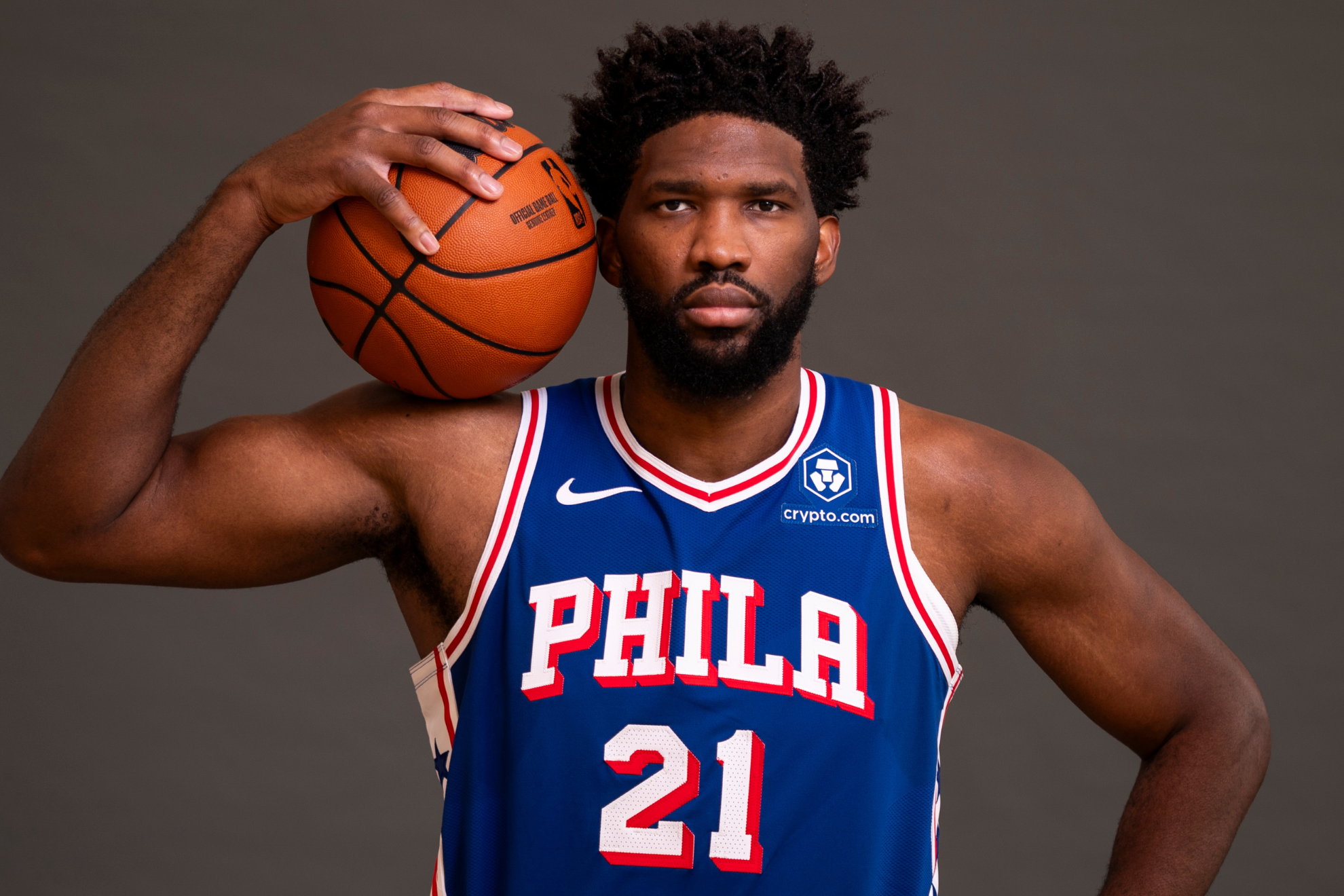 Embiid at the 76ers' media day.