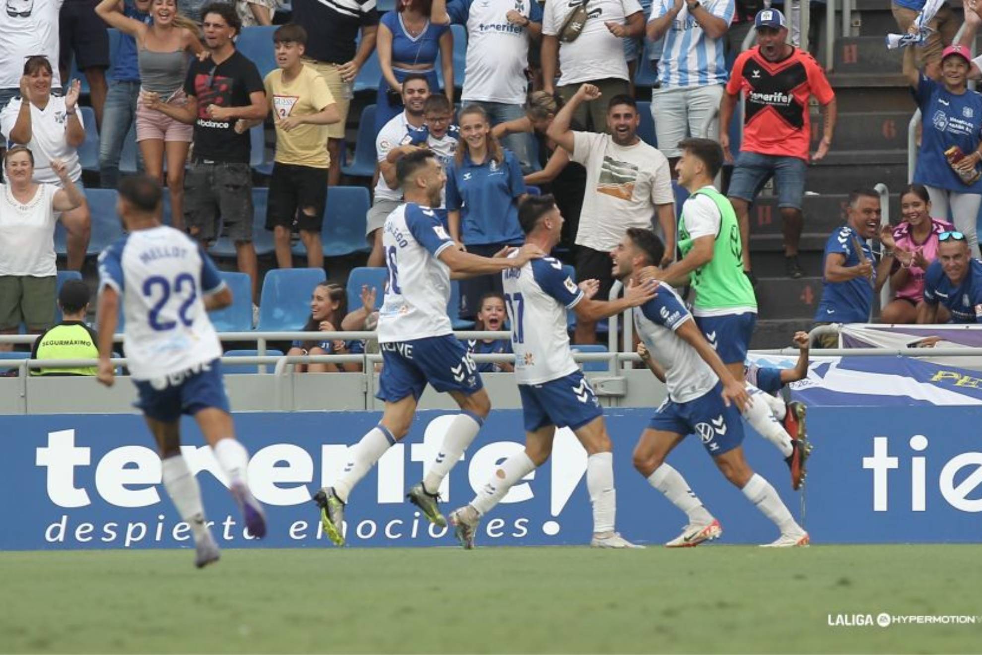 Los jugadores del Tenerife celebrando uno de los goles