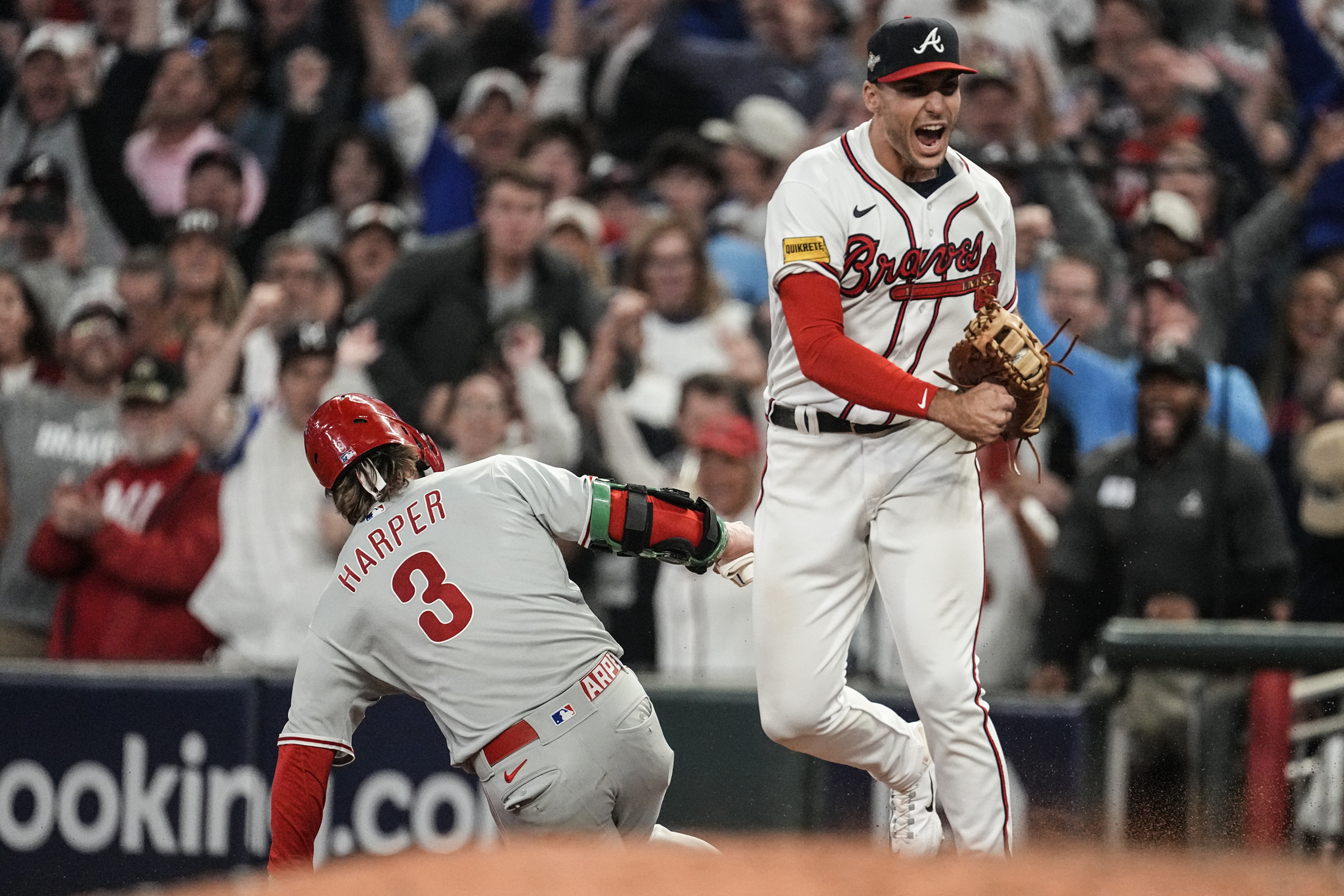 The game-ending double play that saw the Braves mount an epic comeback against the Phillies on Monday night.