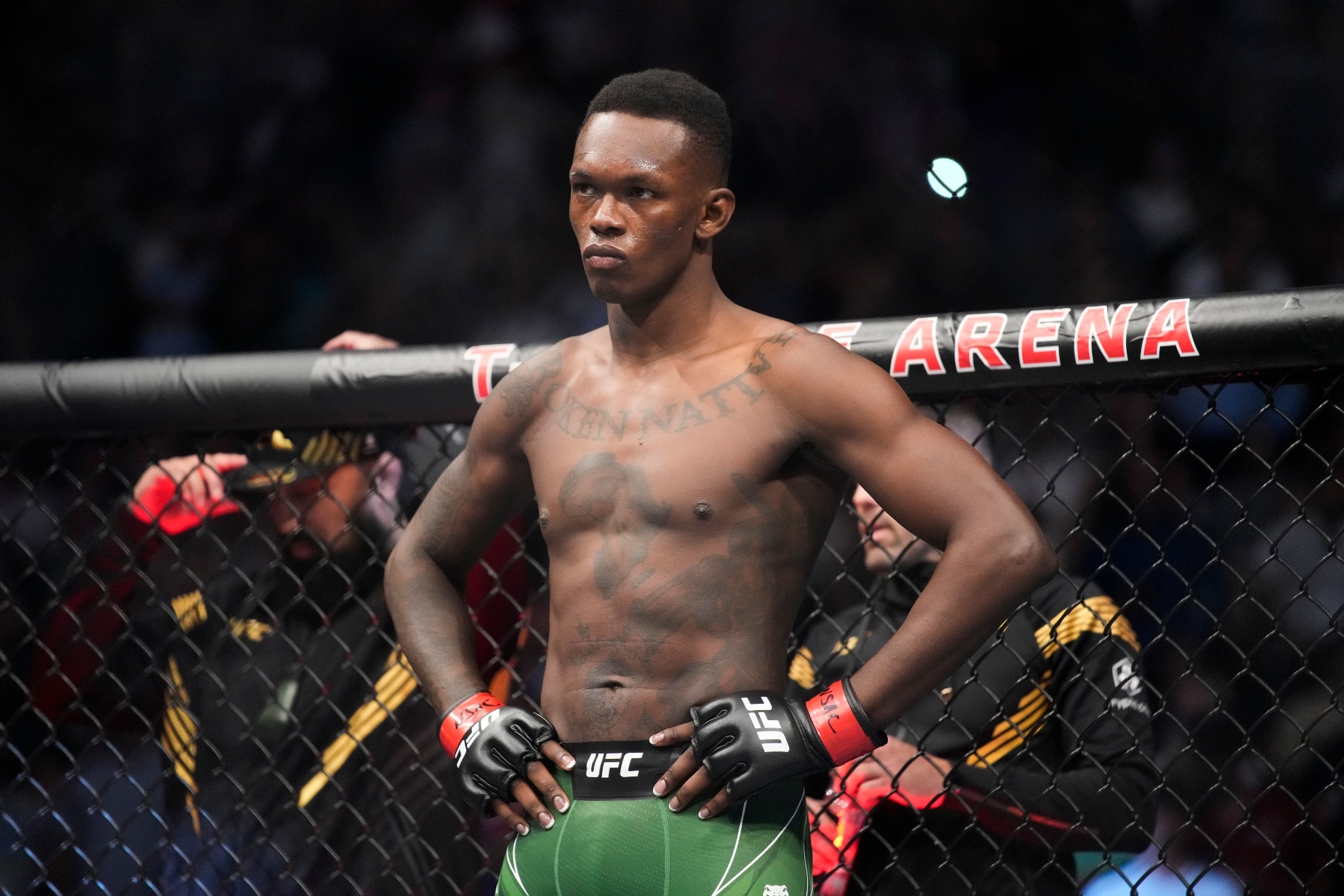 Israel Adesanya about to fight.