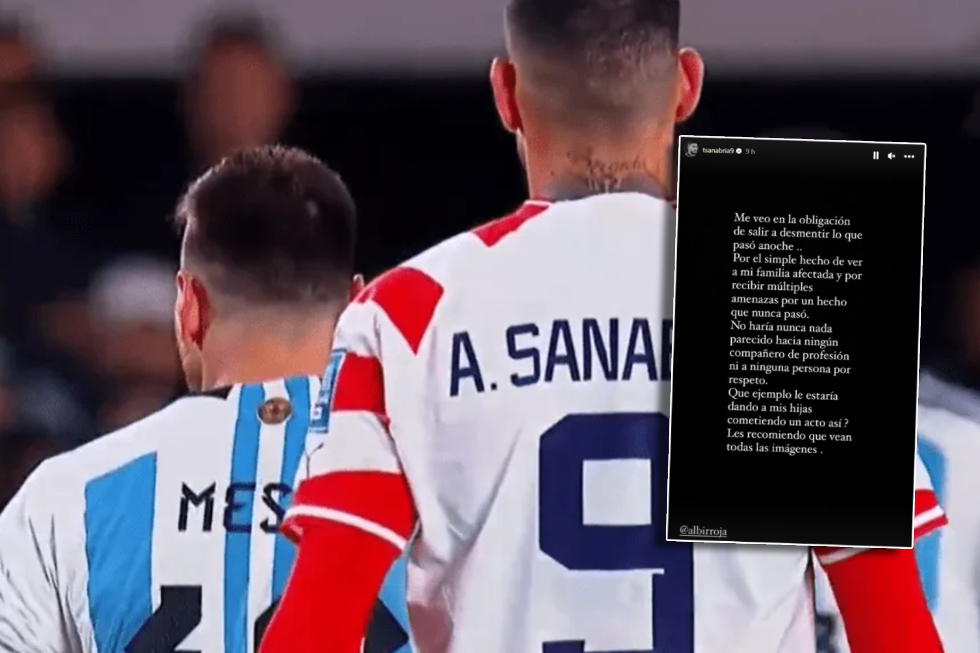 Sanabria habla por primera vez tras el escupitajo a Messi