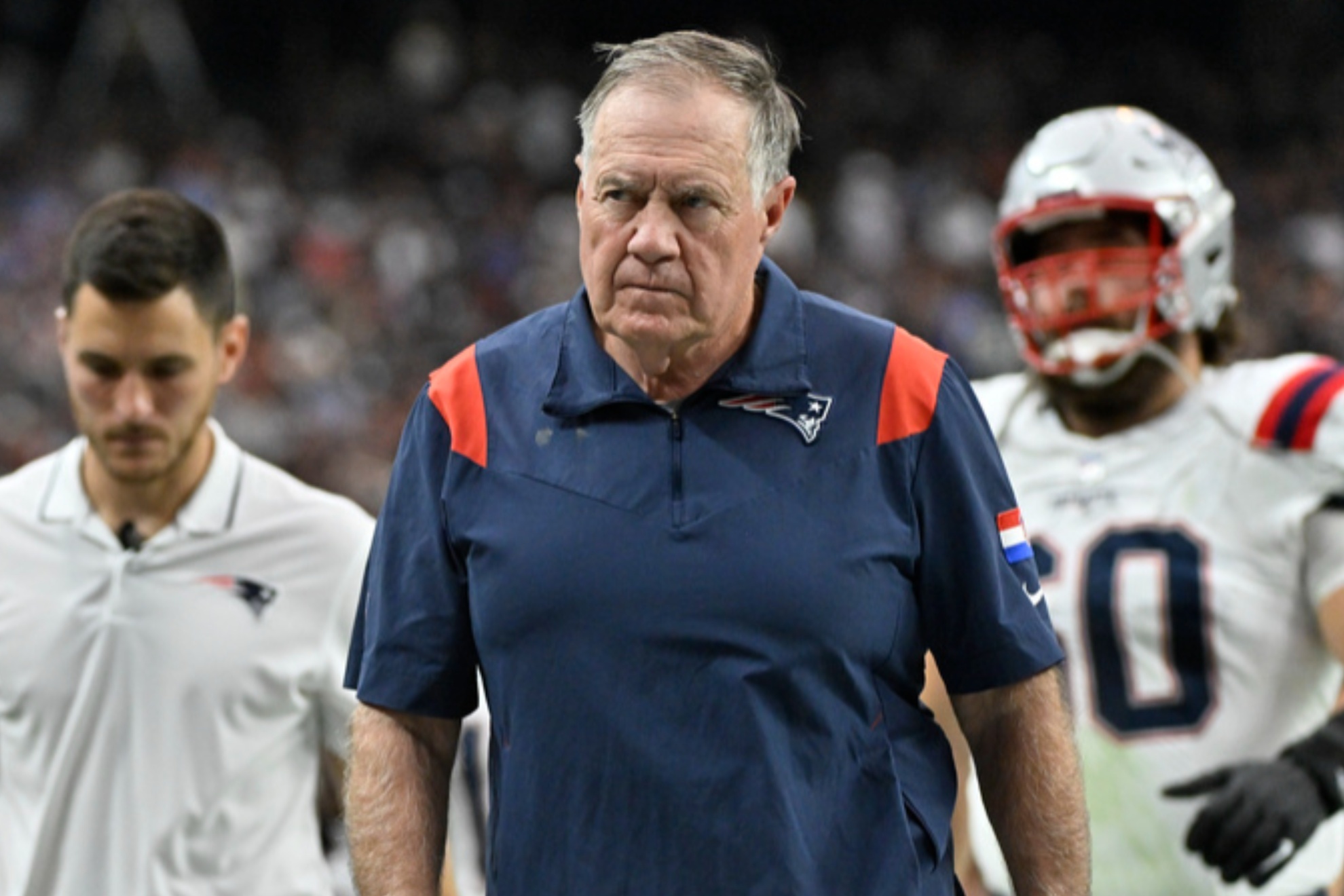 Patriots head coach, Bill Belichick, took out his frustrations on a tablet during Sunday's loss to the Raiders