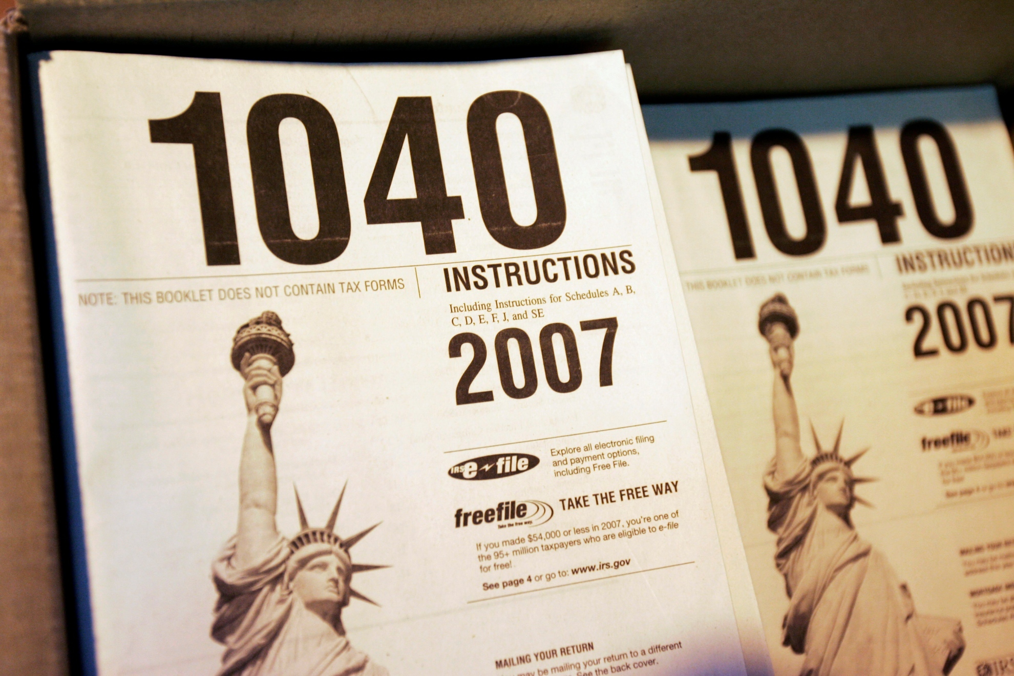 Images of Form 1040 back in 2007