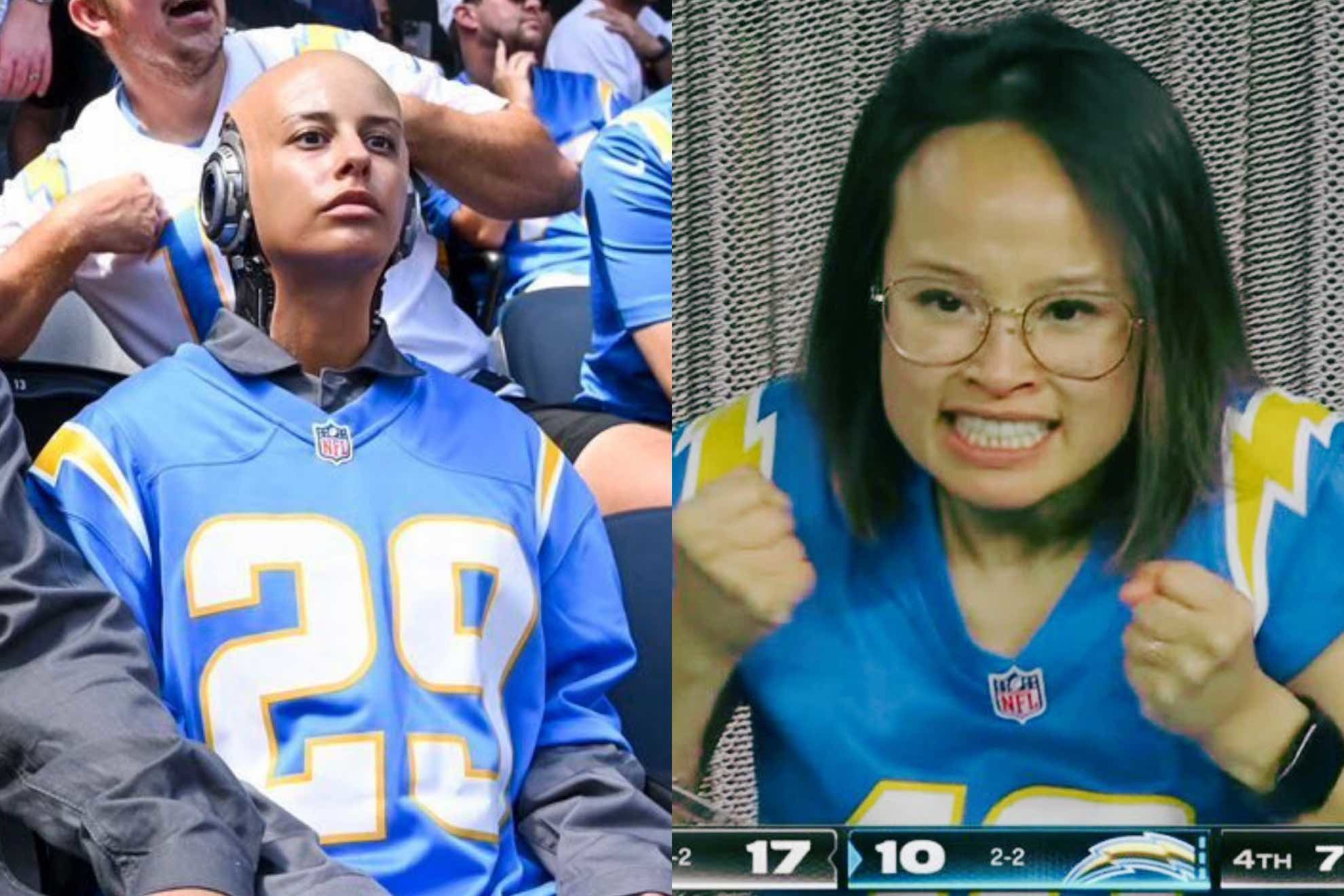 Fans joked that this Chargers fan could be an AI robot