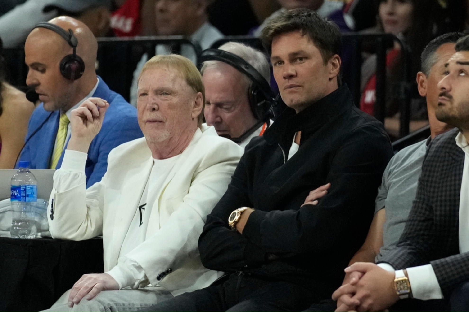 Mark Davis and Tom Brady watching an Aces game.