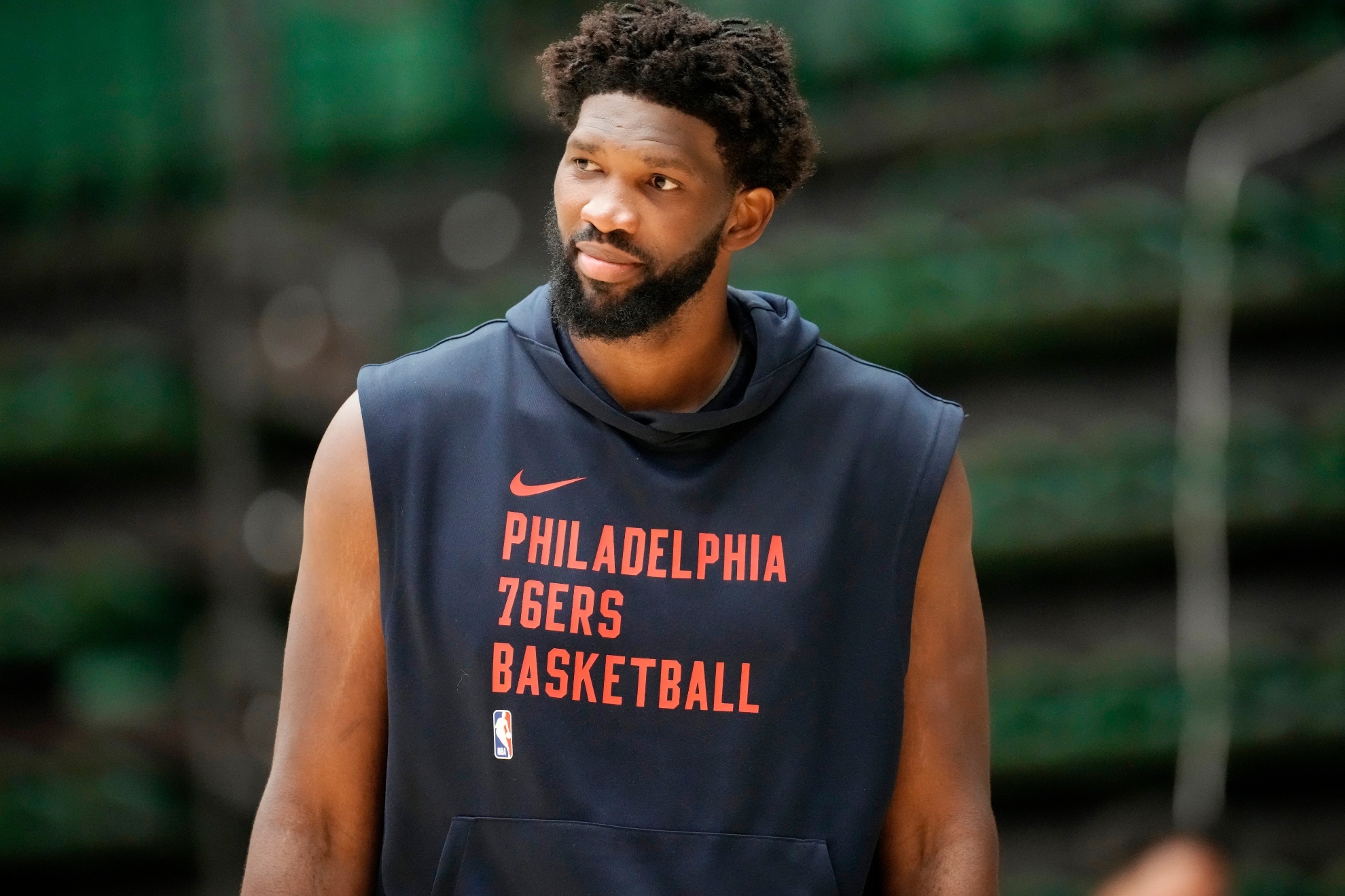 Joel Embiid training with the 76ers