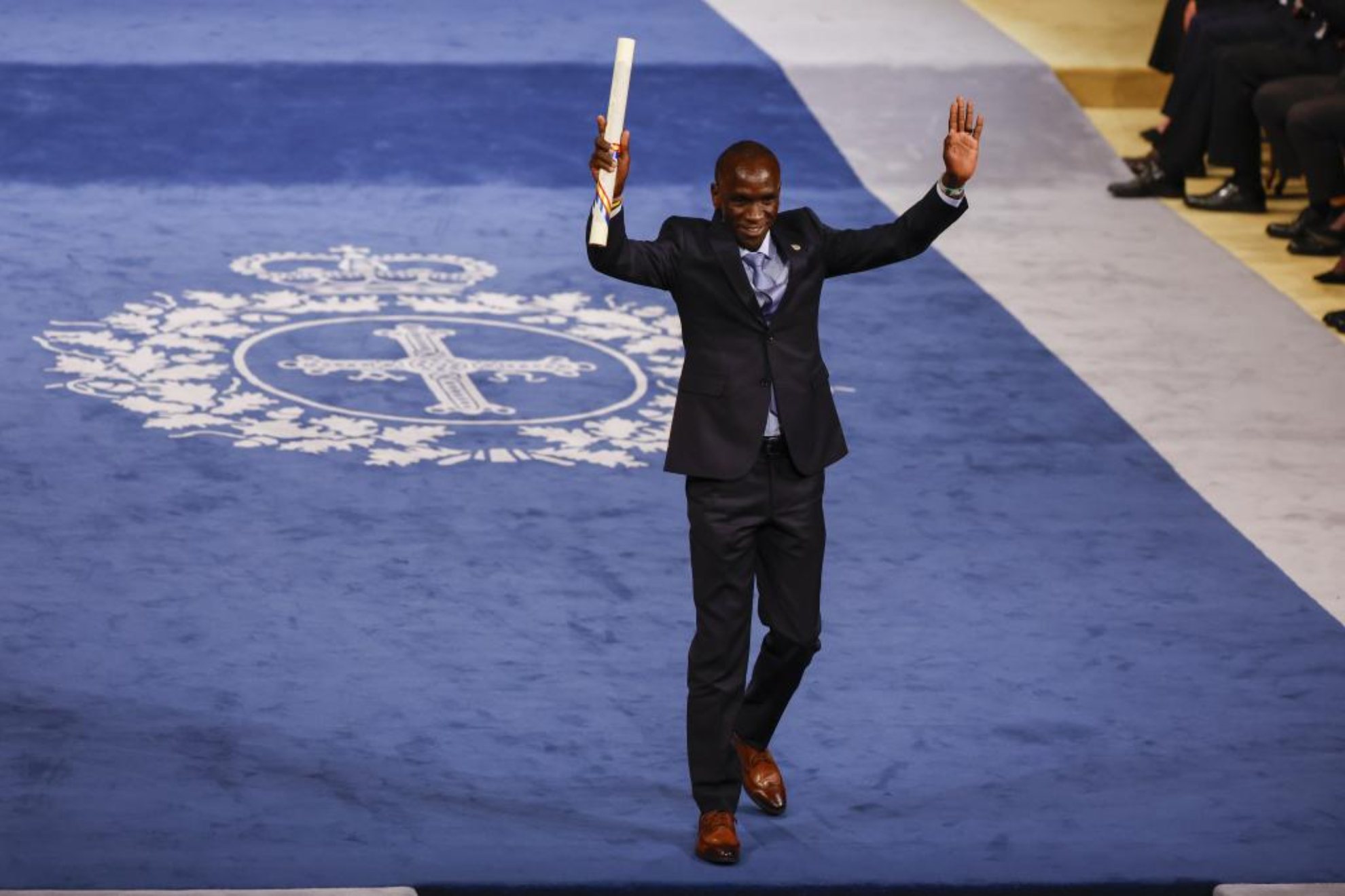 El atleta keniano Eliud Kipchoge, premio Princesa de Asturias de los Deportes, durante la gala de la 43º edición de los premios en Oviedo.