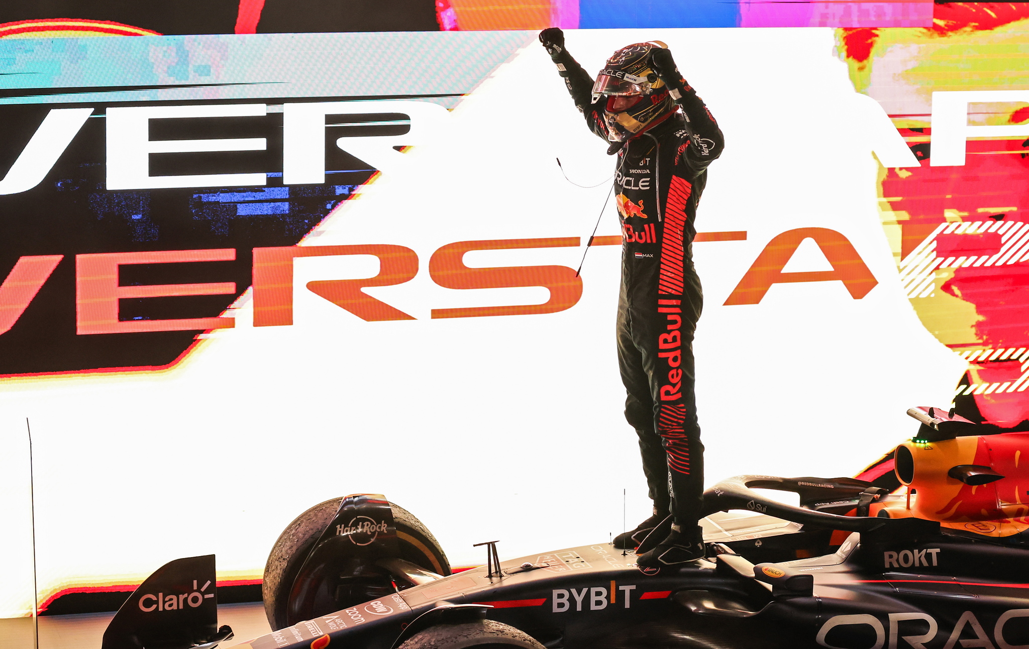 Verstappen celebrates the title in Qatar