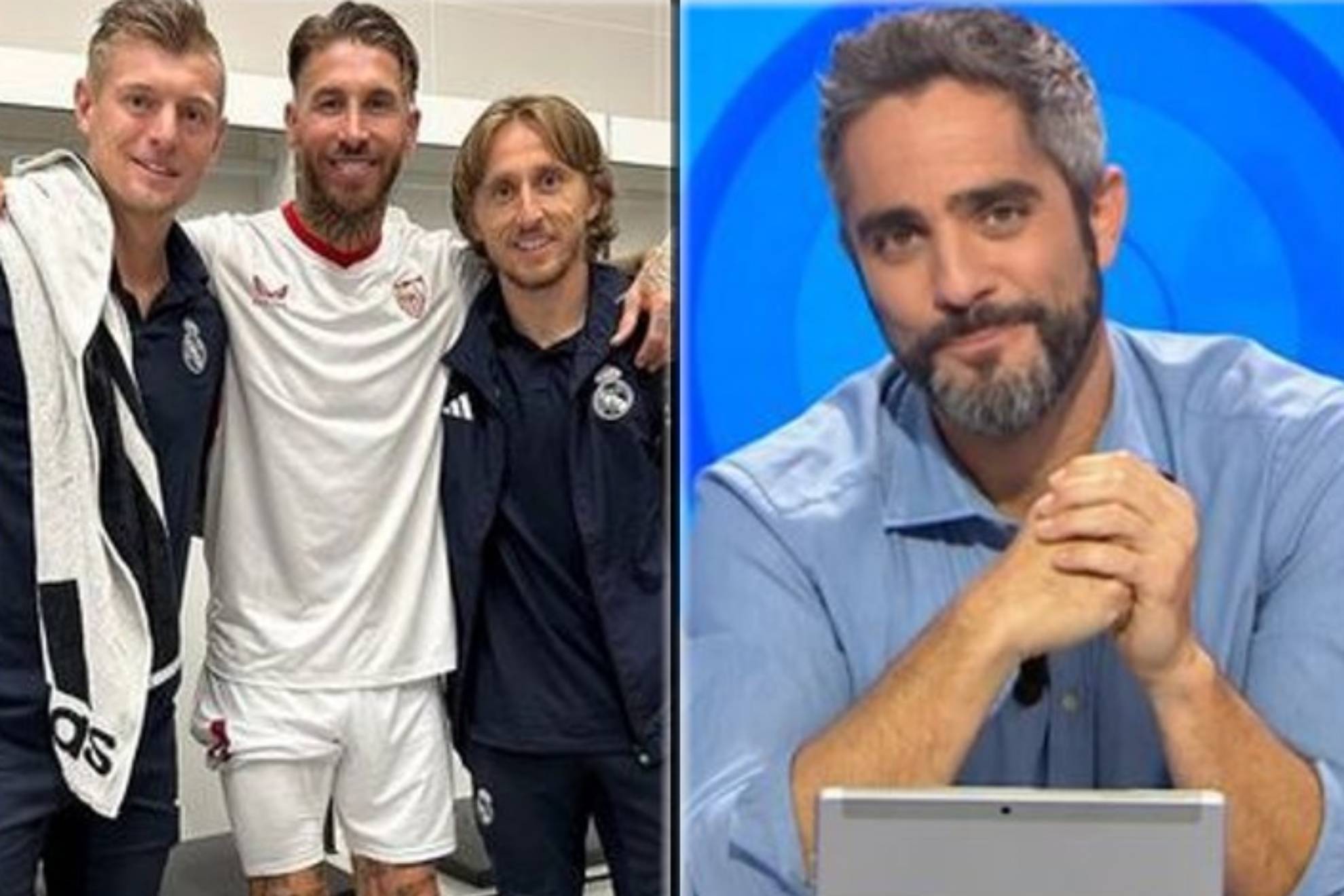 Sergio Ramos reacciona tras el empate entre Sevilla y Real Madrid y el presentador Roberto Leal responde