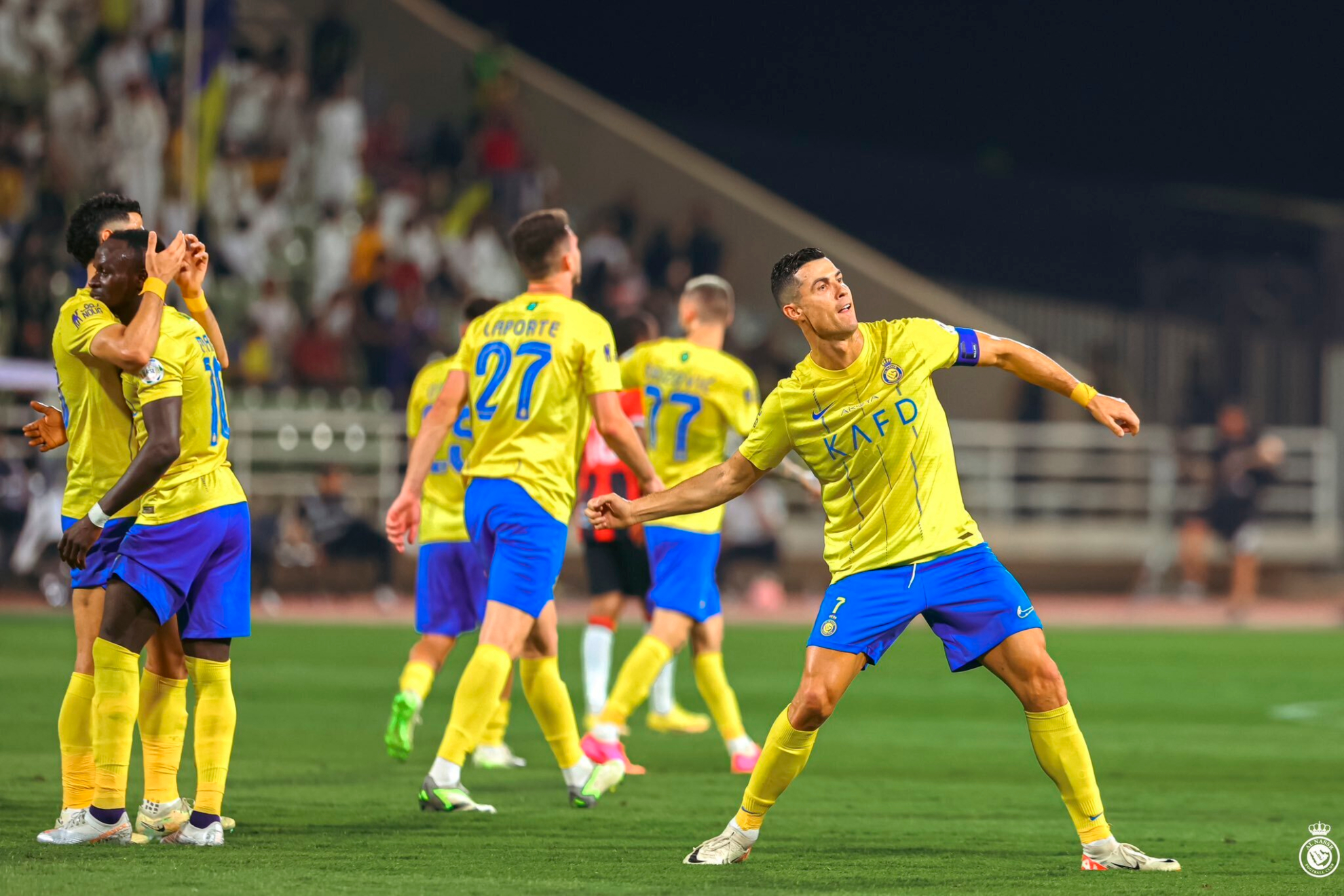 Cristiano Ronaldo celebra un gol con Al Nassr