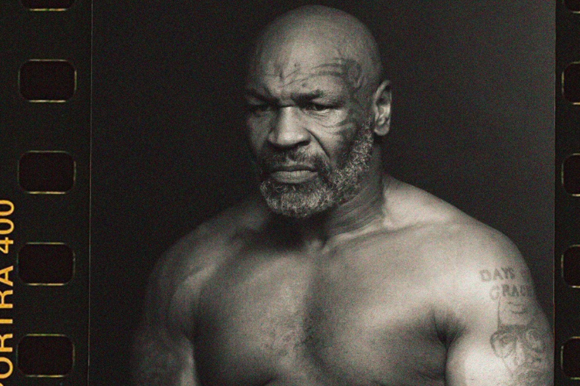 Mike Tyson showing off his physique