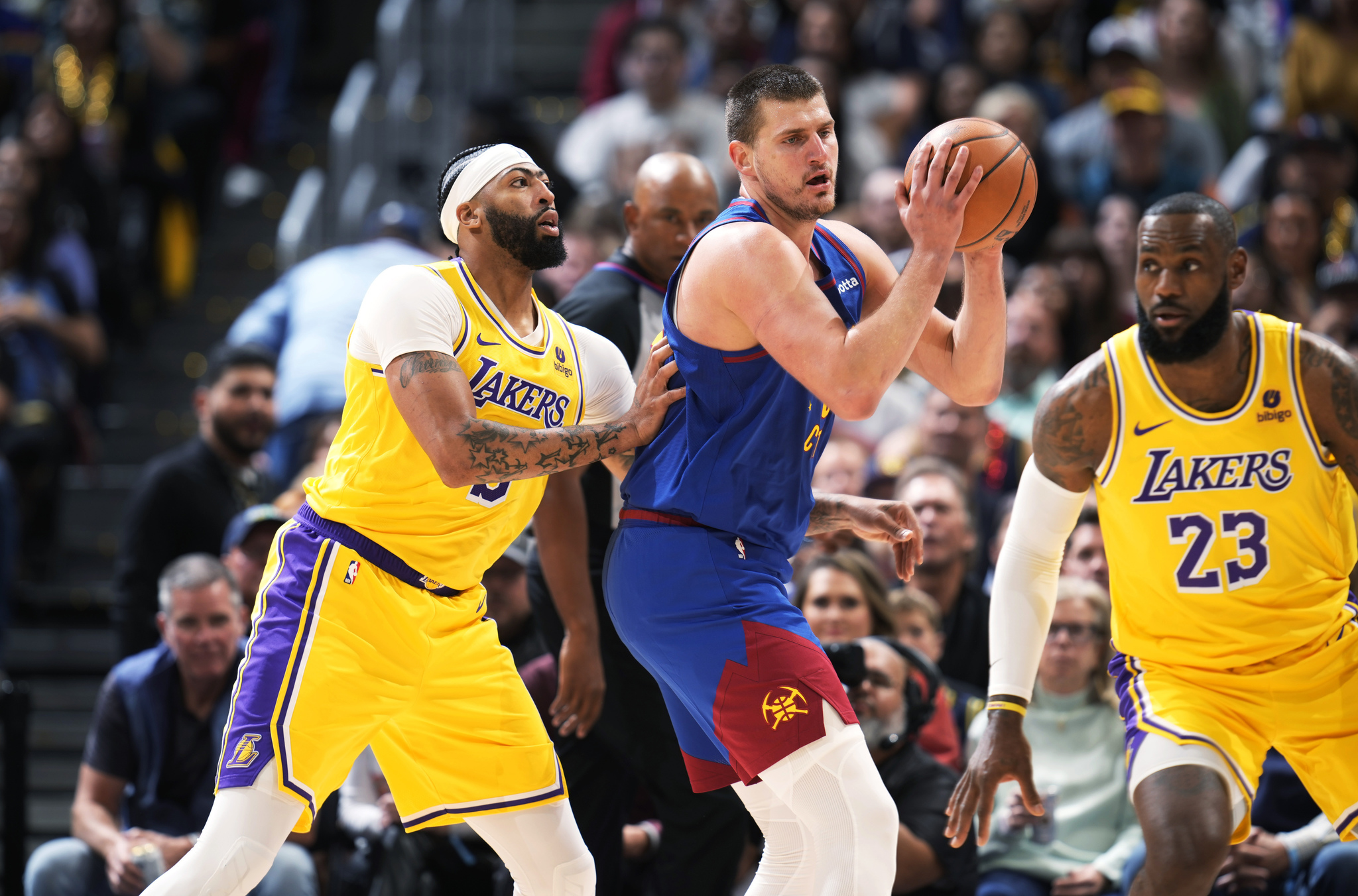 The Lakers lost on Opening Night to the reigning champs, in a triple-double night for Nikola Jokic.