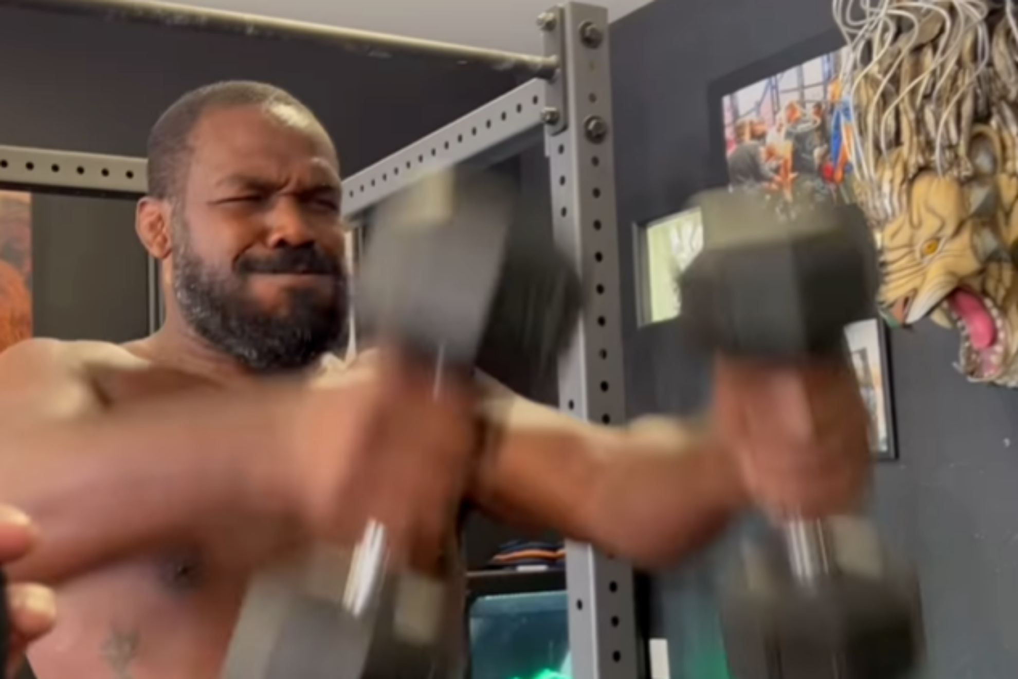 Jon Jones was hard at training for UFC 295, as this still for a recent workout video shows.