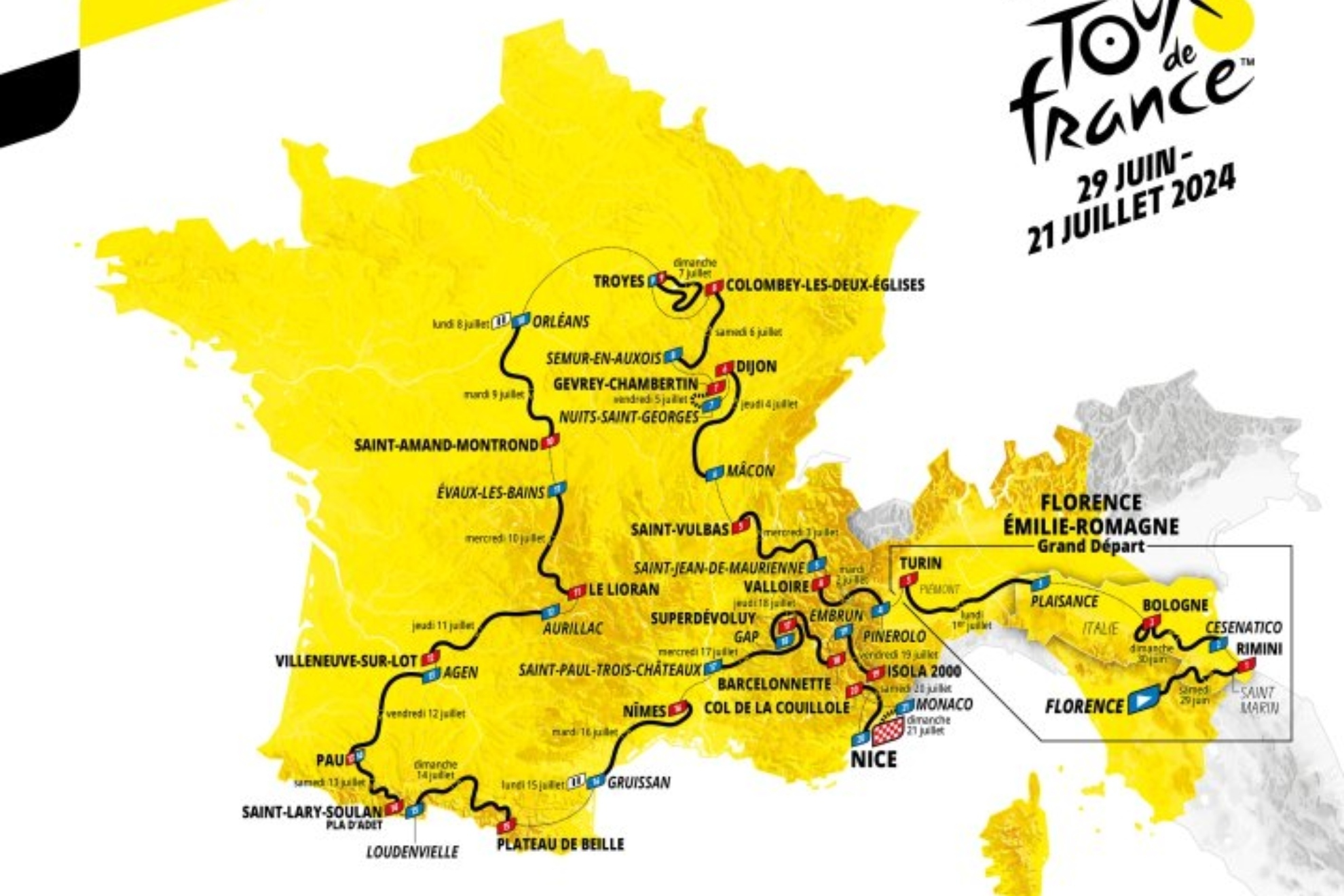 Recorrido Tour de Francia 2024: etapas y perfiles de la nueva edicin de la Grande Boucle