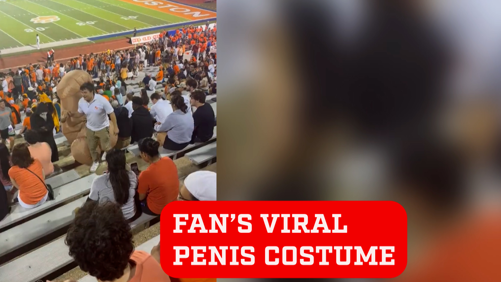 Fan wears giant penis costume to college football game and is quickly ejected: "He got too cocky"
