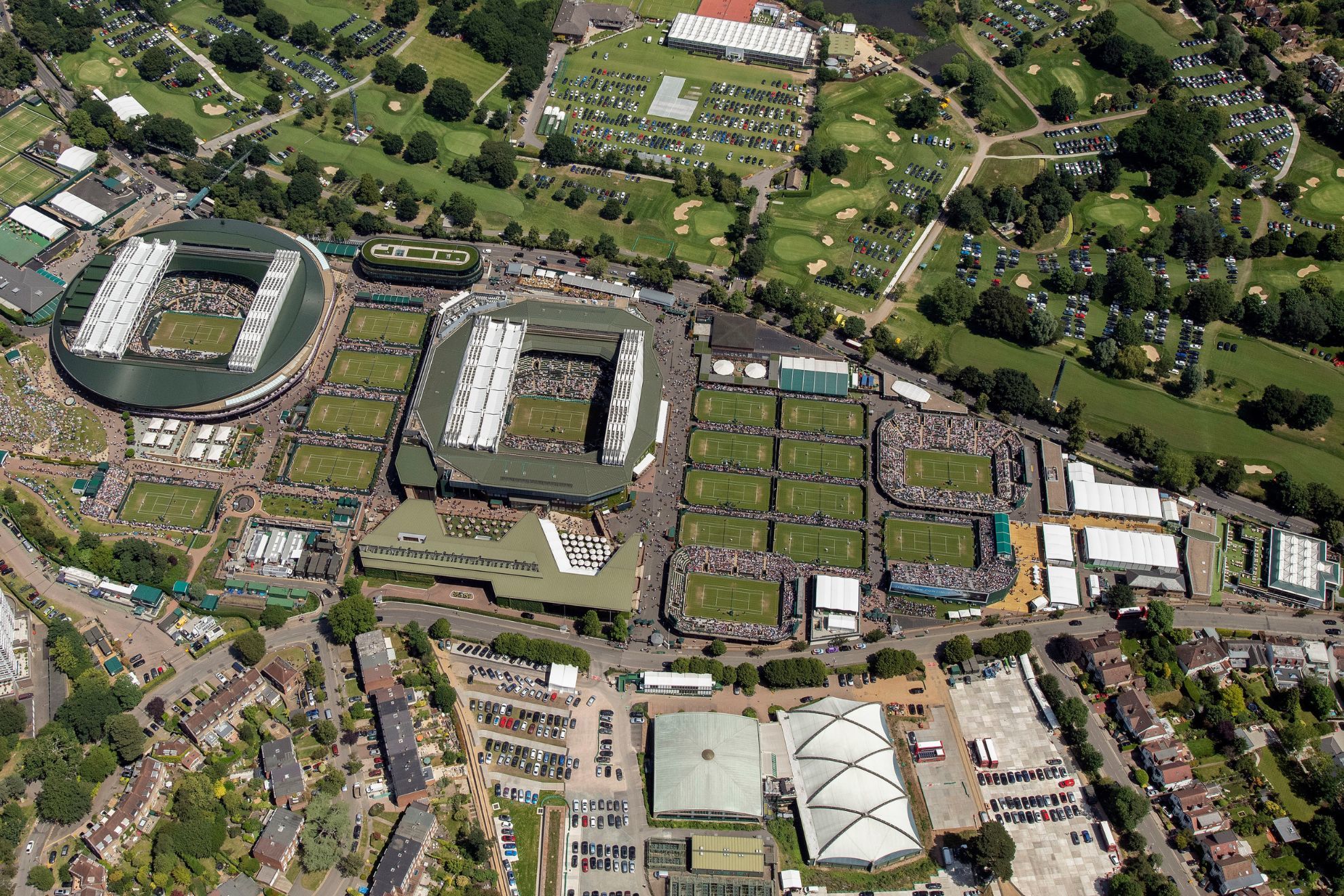 An aerial view of All England Tennis Club
