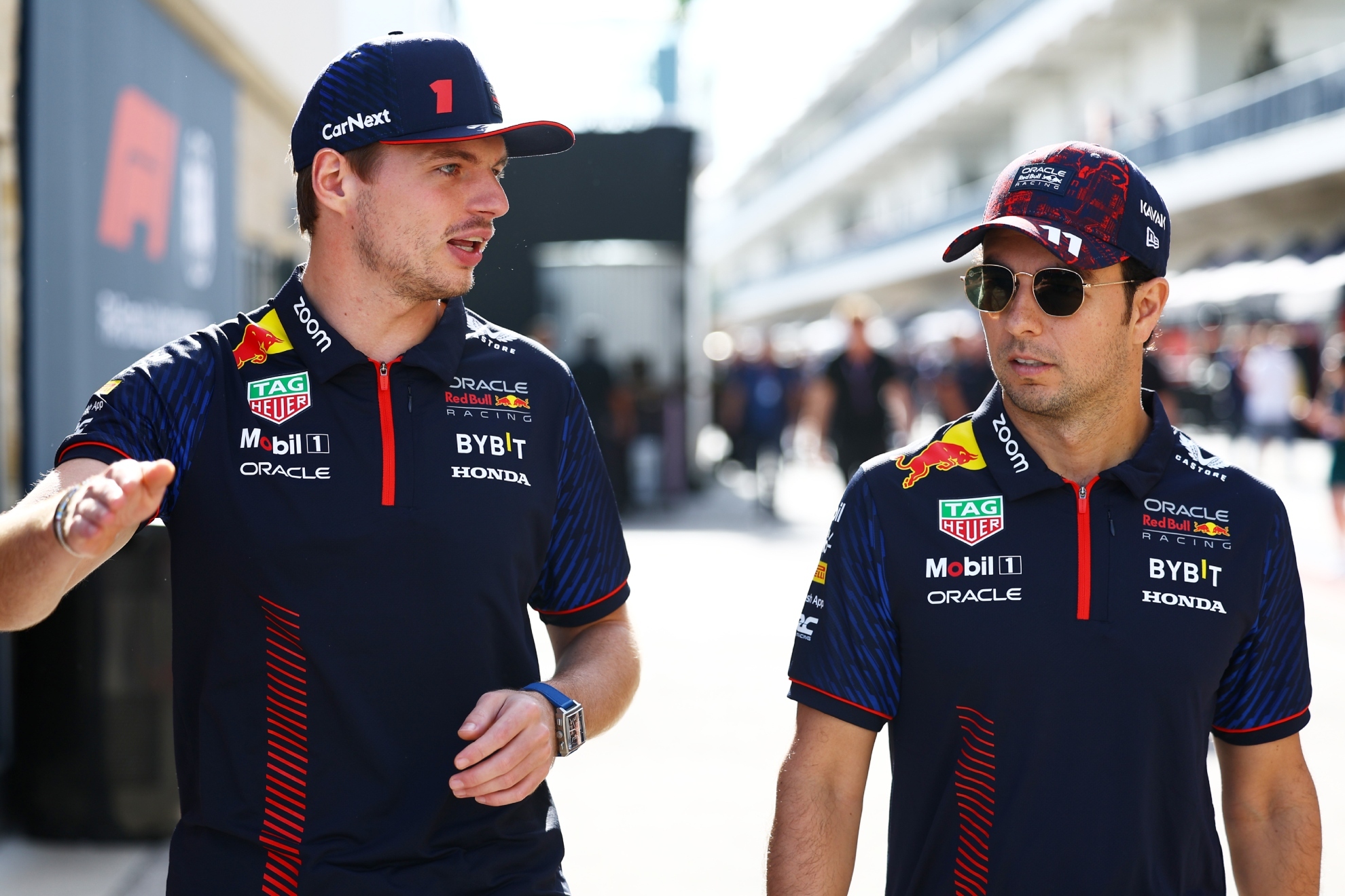 Max Verstappen y Checo Pérez en el Autódormo Hermanos Rodríguez