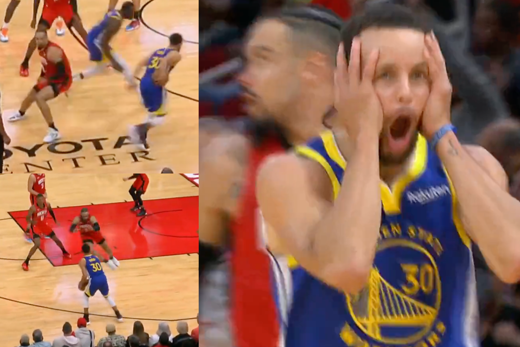 Stephen Curry cooks Dillon Brooks and his reaction is priceless.