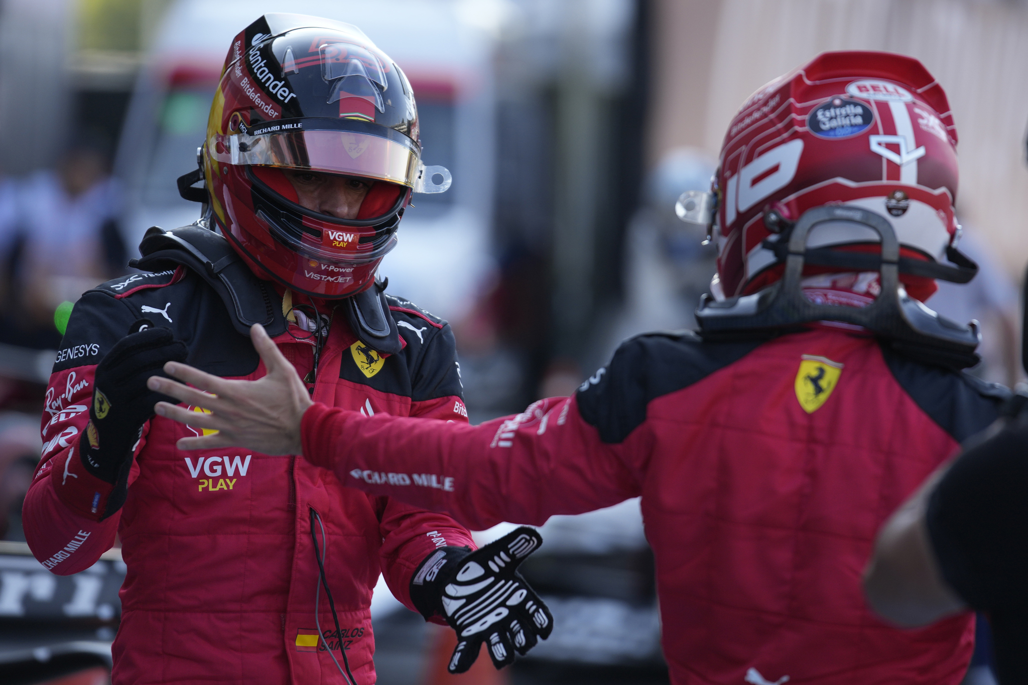 Carlos Sainz y Charles Leclerc tras la clasificacin del GP de Mxico