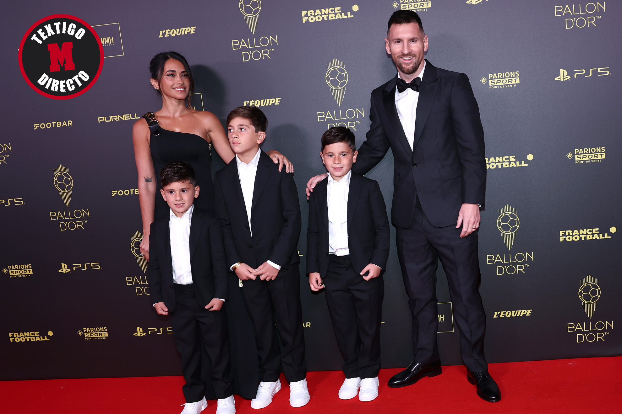 Leo Messi en la Gala del Balón de Oro junto a su familia.
