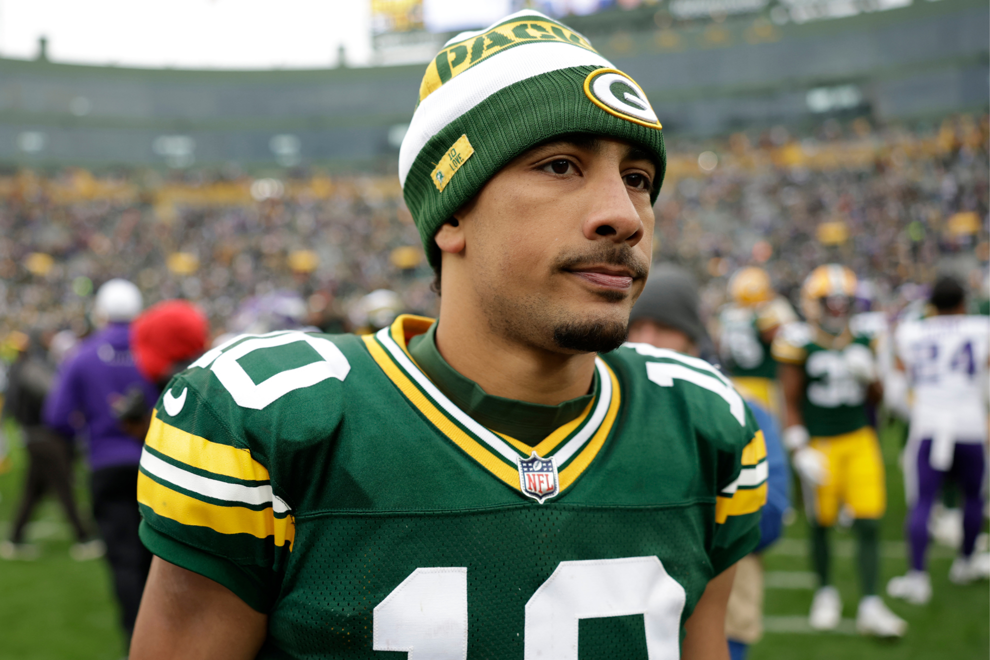 Love has completed only 58 percent of his passes since taking over for Rodgers this season.