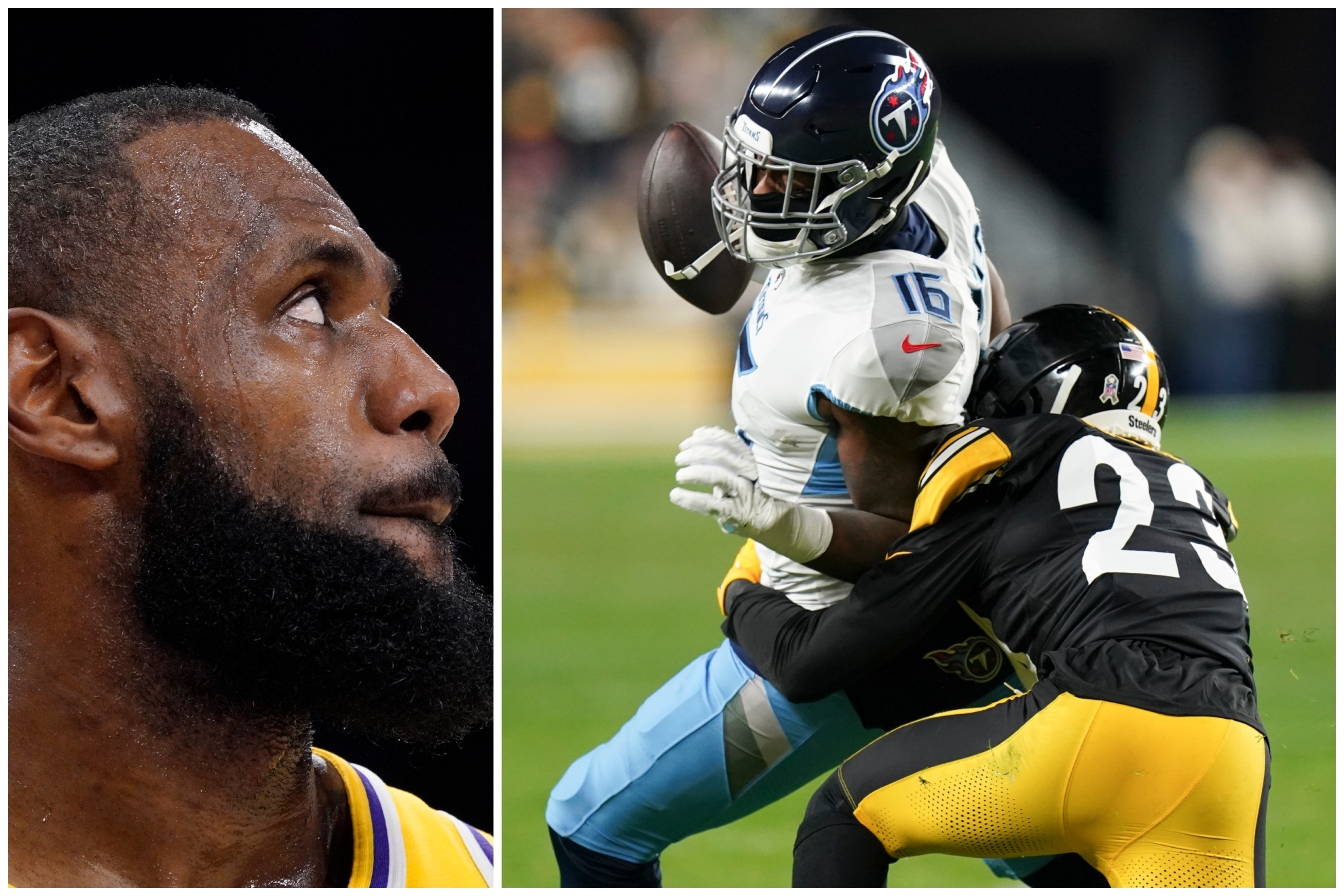 LeBron James and Titans vs Steelers