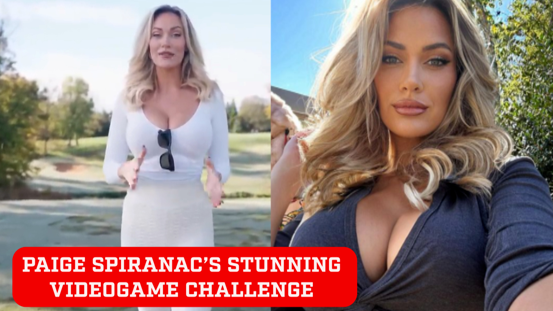 Paige Spiranac's jaw-dropping curvy look in epic golf videogame challenge  that produces unexpected outcome