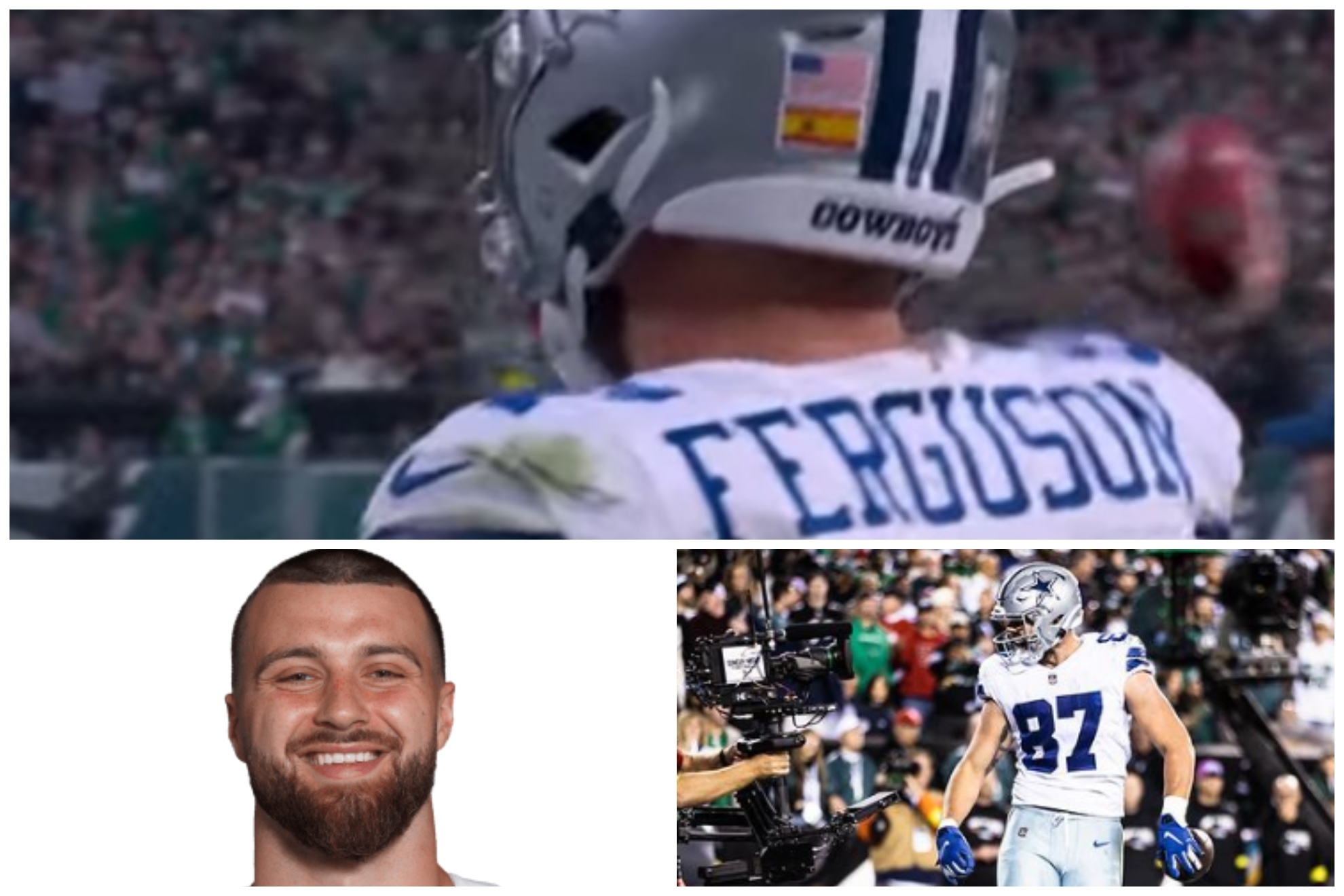 Jake Ferguson stands out for the Cowboys and fans notice a detail on his helmet: Why is he wearing the Spanish flag?